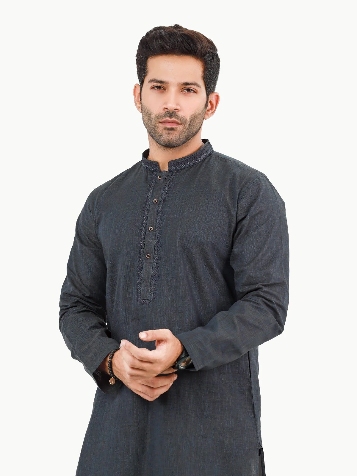 Men's Dark Green Kurta - EMTK22S-99230 - Image 2