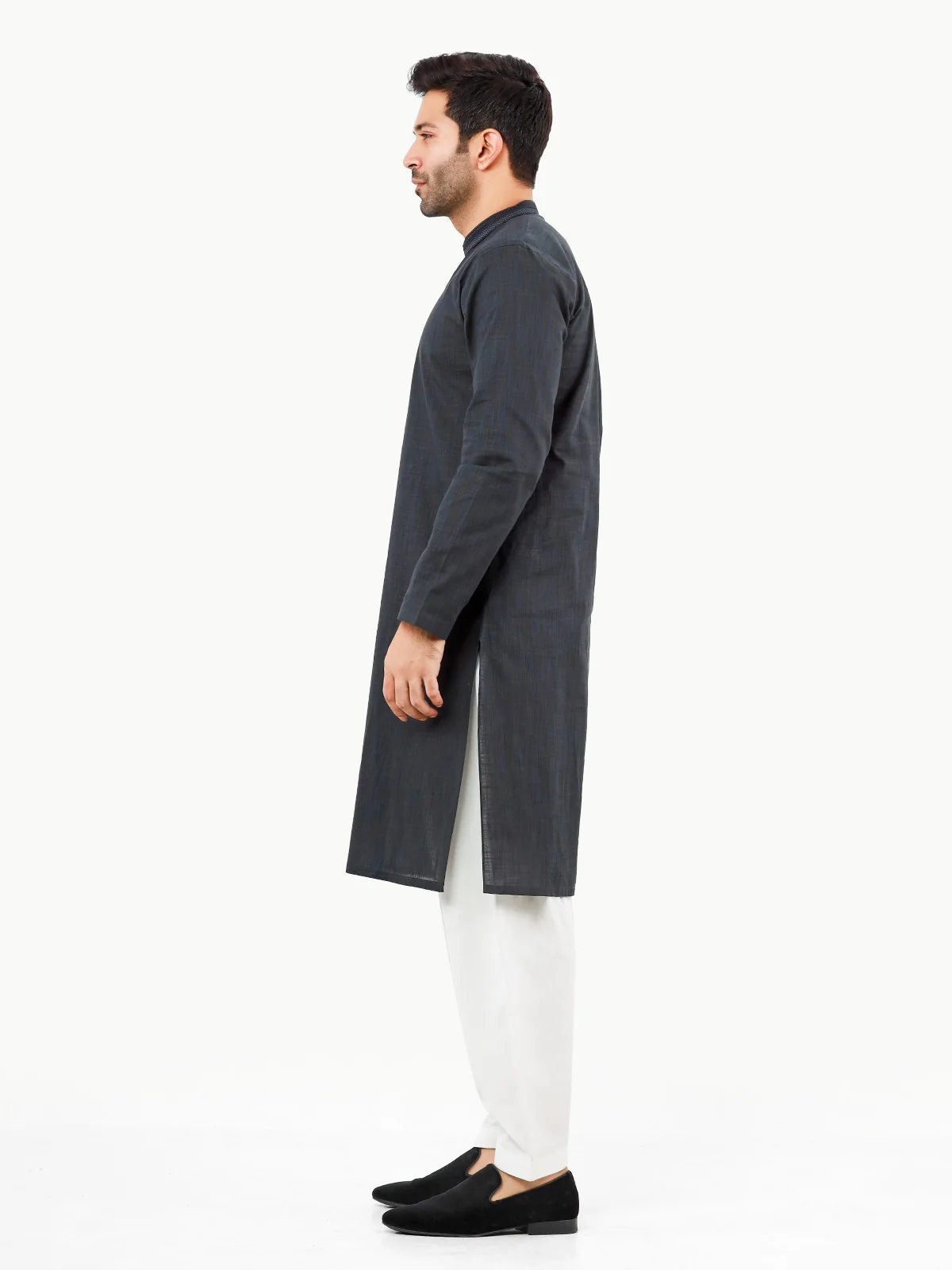 Men's Dark Green Kurta - EMTK22S-99230 - Image 3