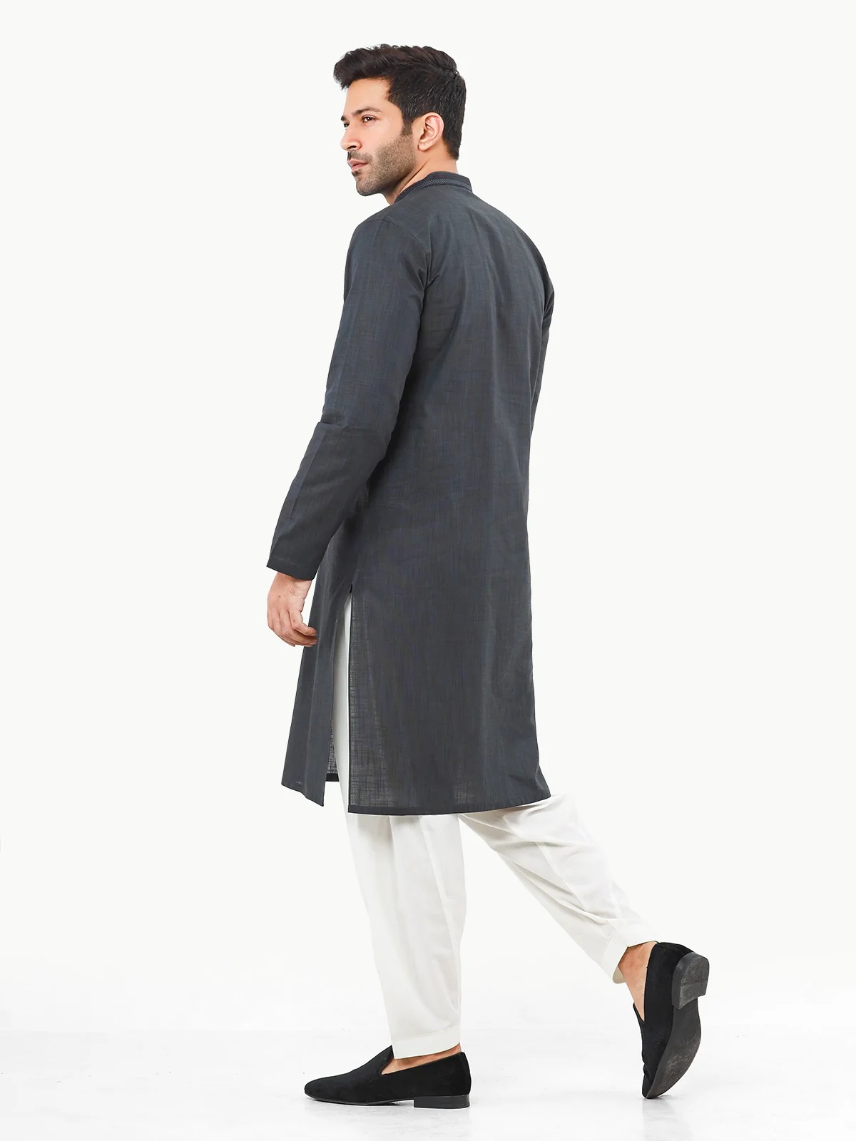 Men's Dark Green Kurta - EMTK22S-99230 - Image 5
