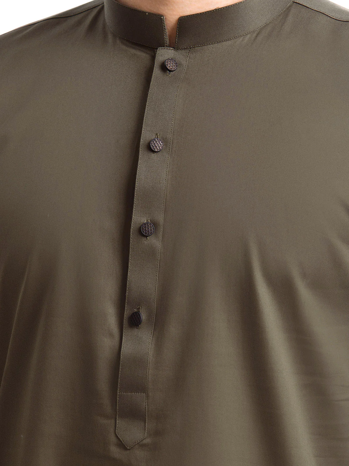 Men's Dark Green Kurta - EMTK23-99352 - Image 3