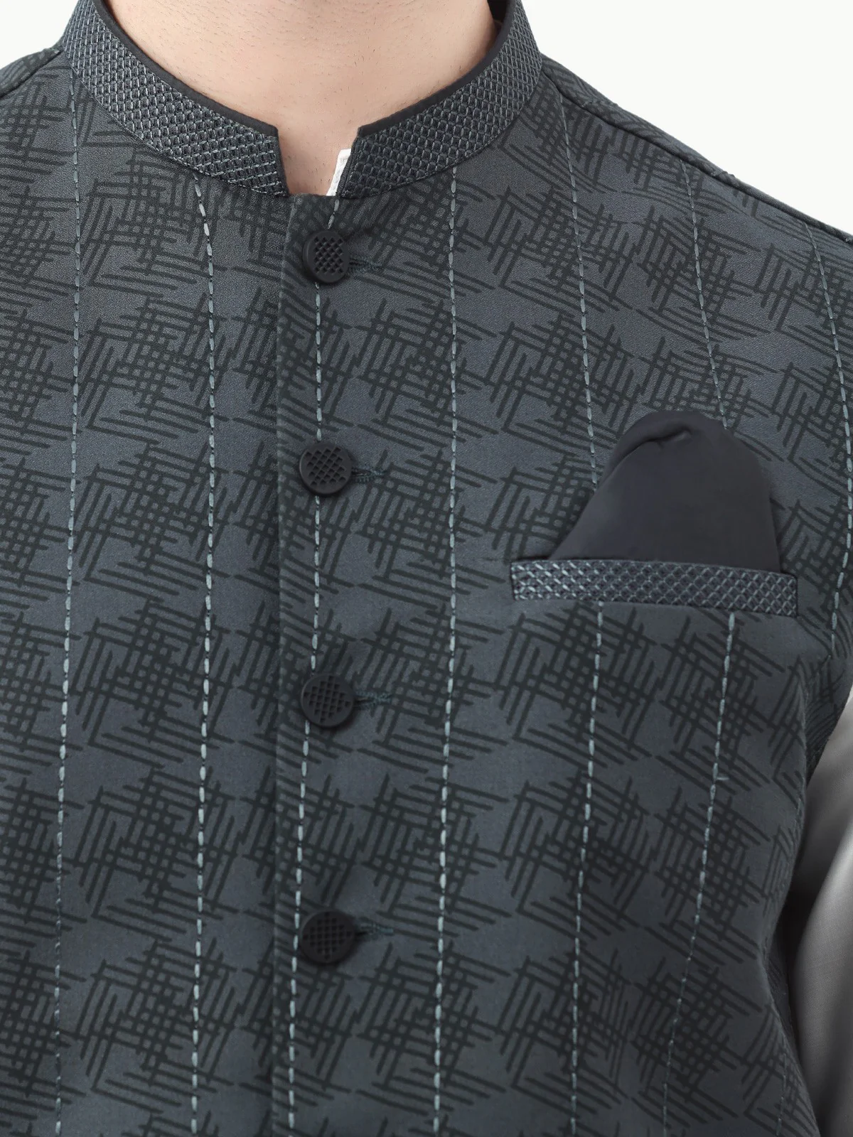 Men's Dark Green Waist Coat - EMTWC22-35763 - Image 3