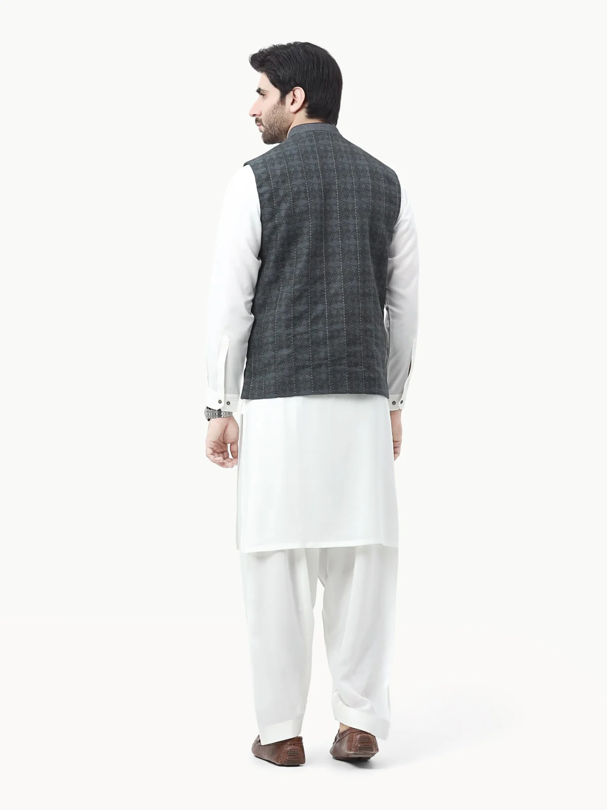 Men's Dark Green Waist Coat - EMTWC22-35763 - Image 5