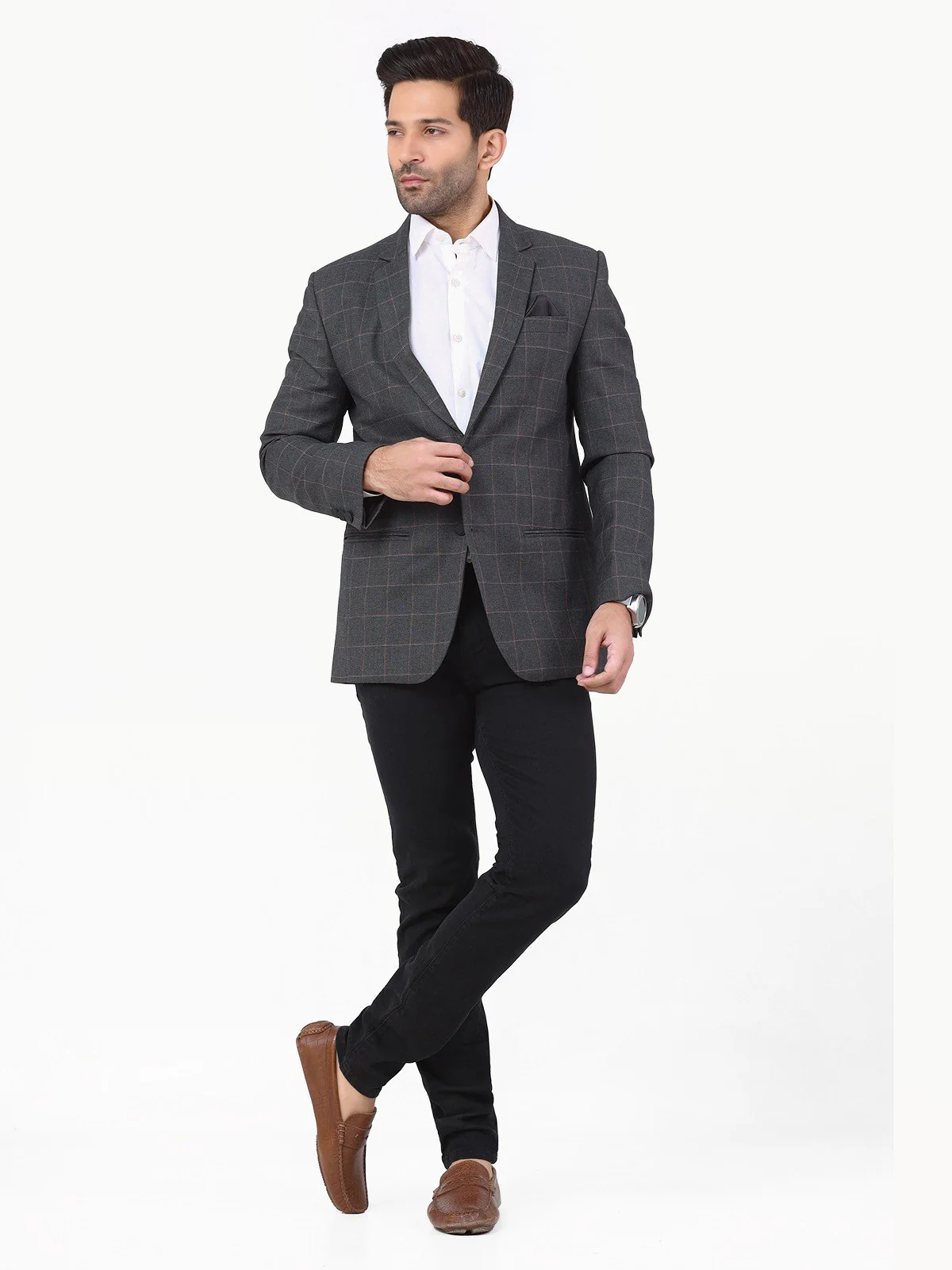 Men's Dark Grey Blazer - EMTB22-6798 - Image 2