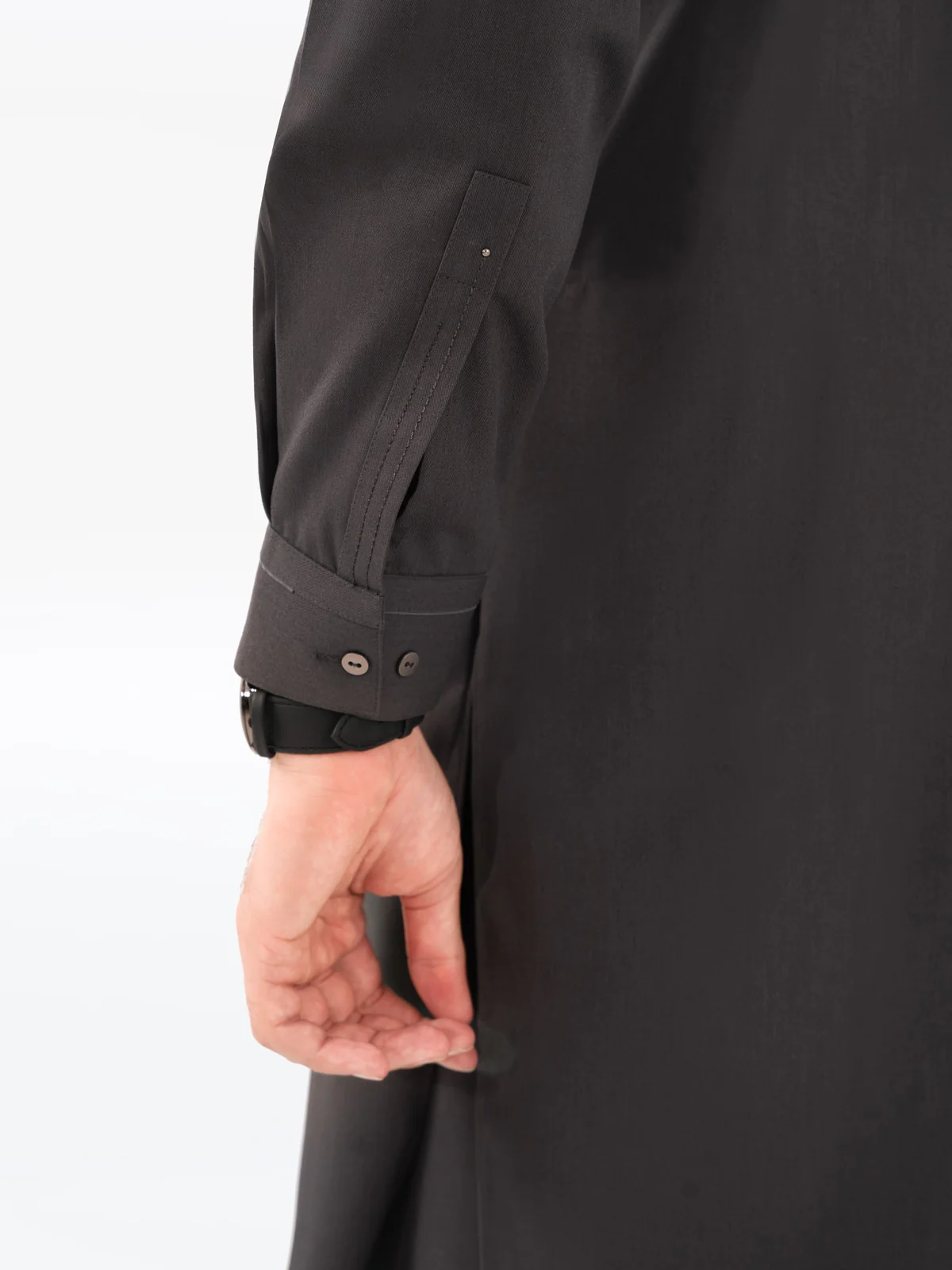 Men's Dark Grey Shalwar Kameez - EMTKS23-41059 - Image 5