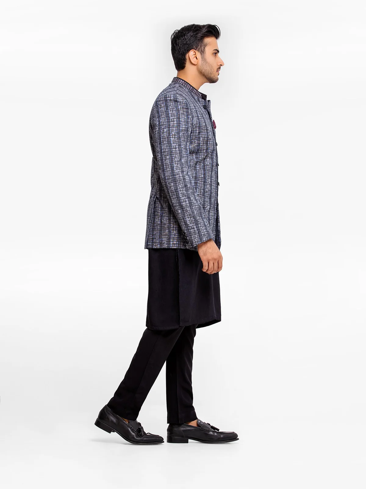 Men's Dark Grey Prince Coat - EMTPC22-003 - Image 3