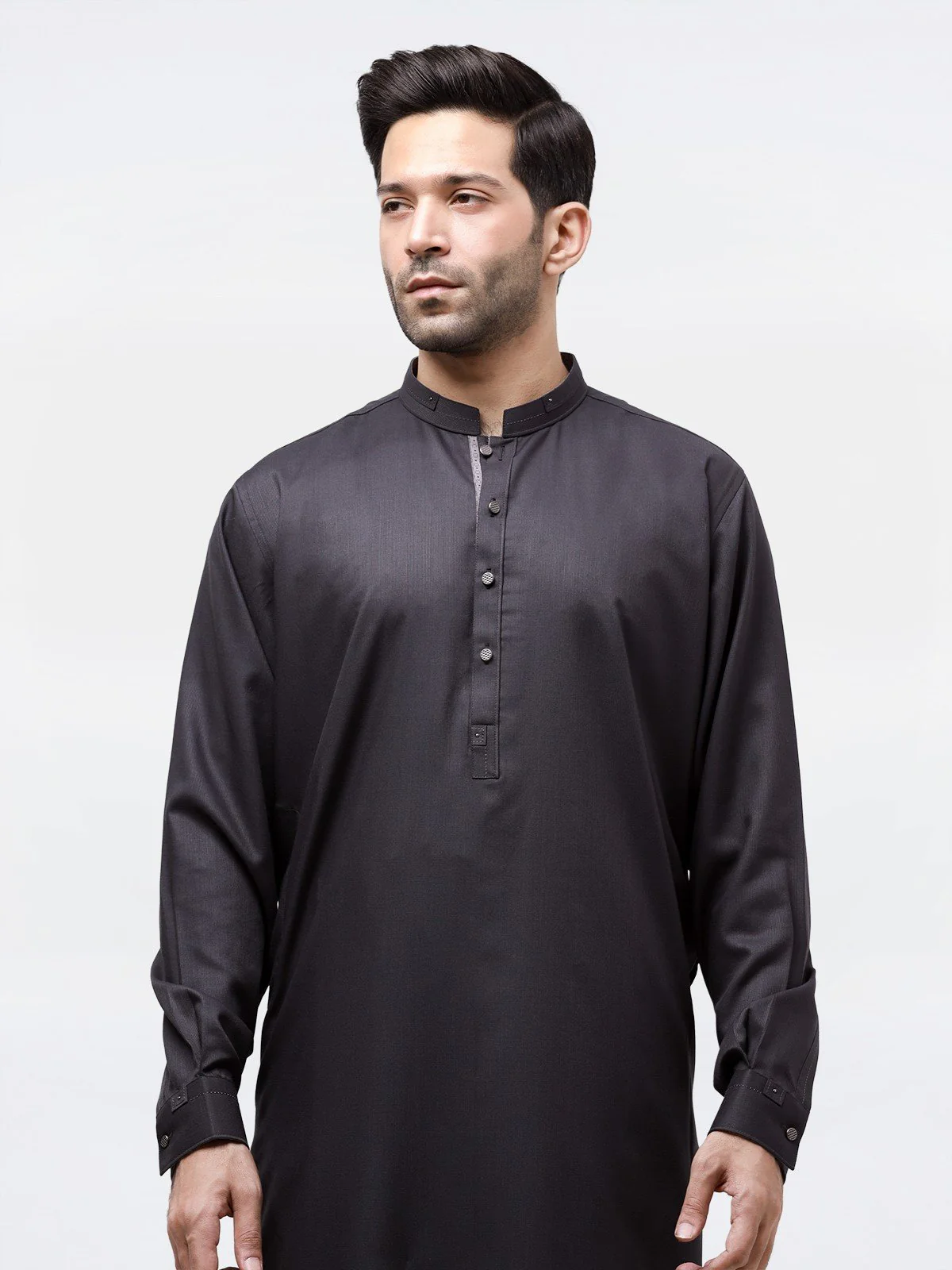 Men's Dark Grey Shalwar Kameez - EMTSW23-99347 - Image 4