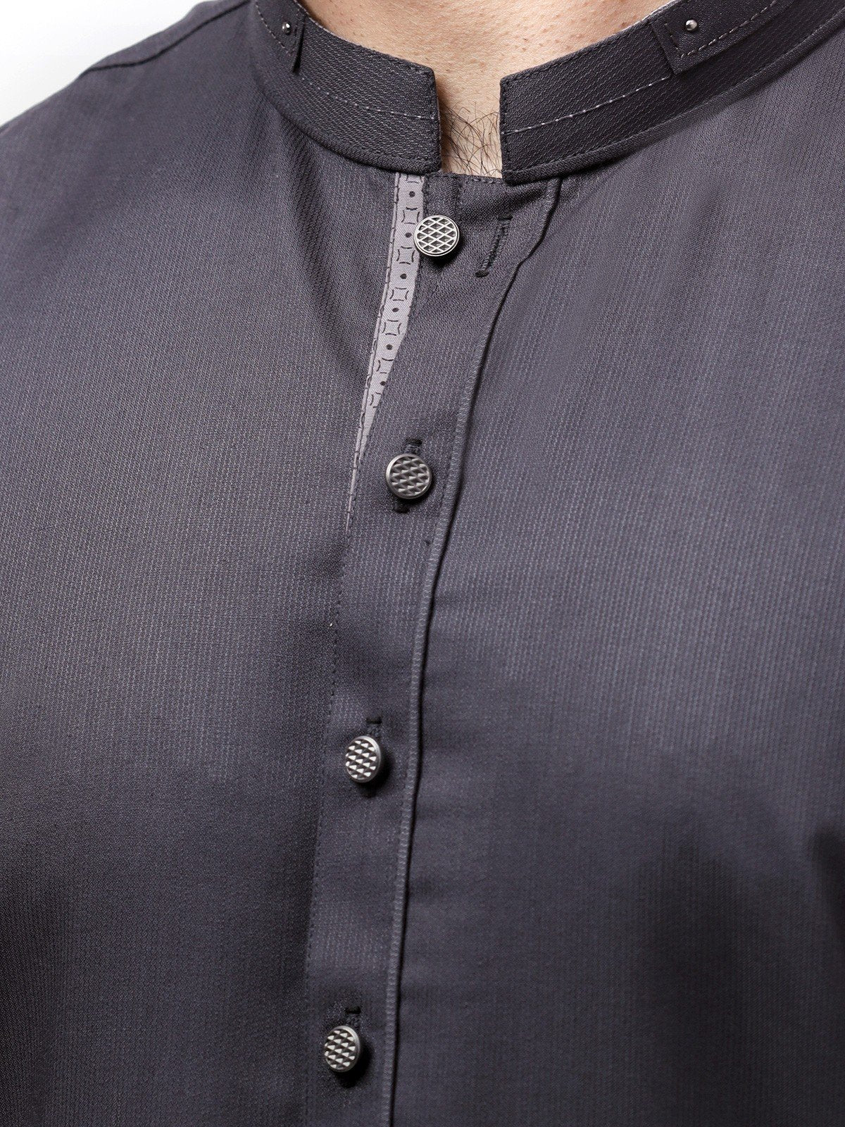 Men's Dark Grey Shalwar Kameez - EMTSW23-99347 - Image 5