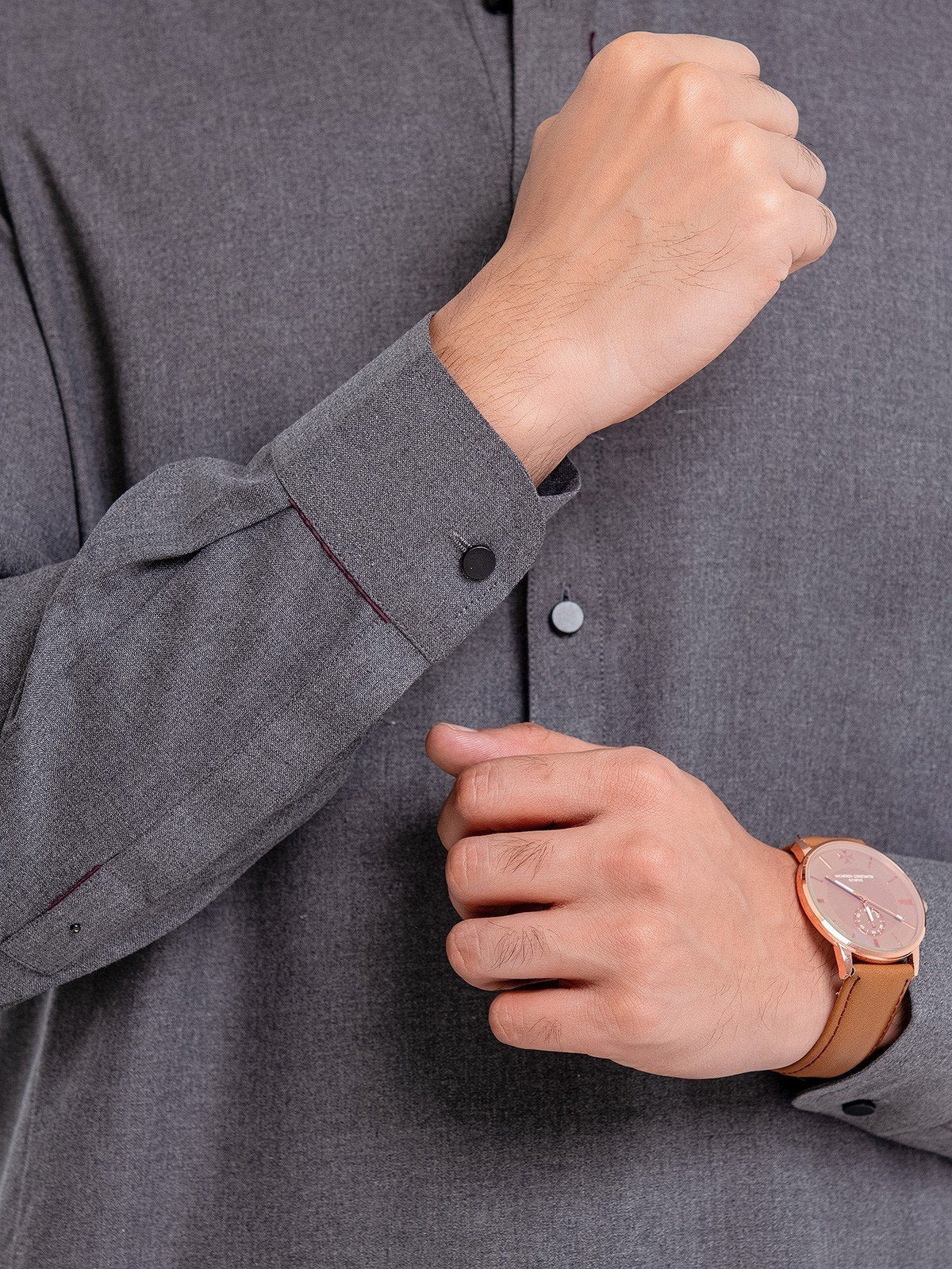 Men's Dark Grey Shalwar Kameez - EMTSW23-99378 - Image 5