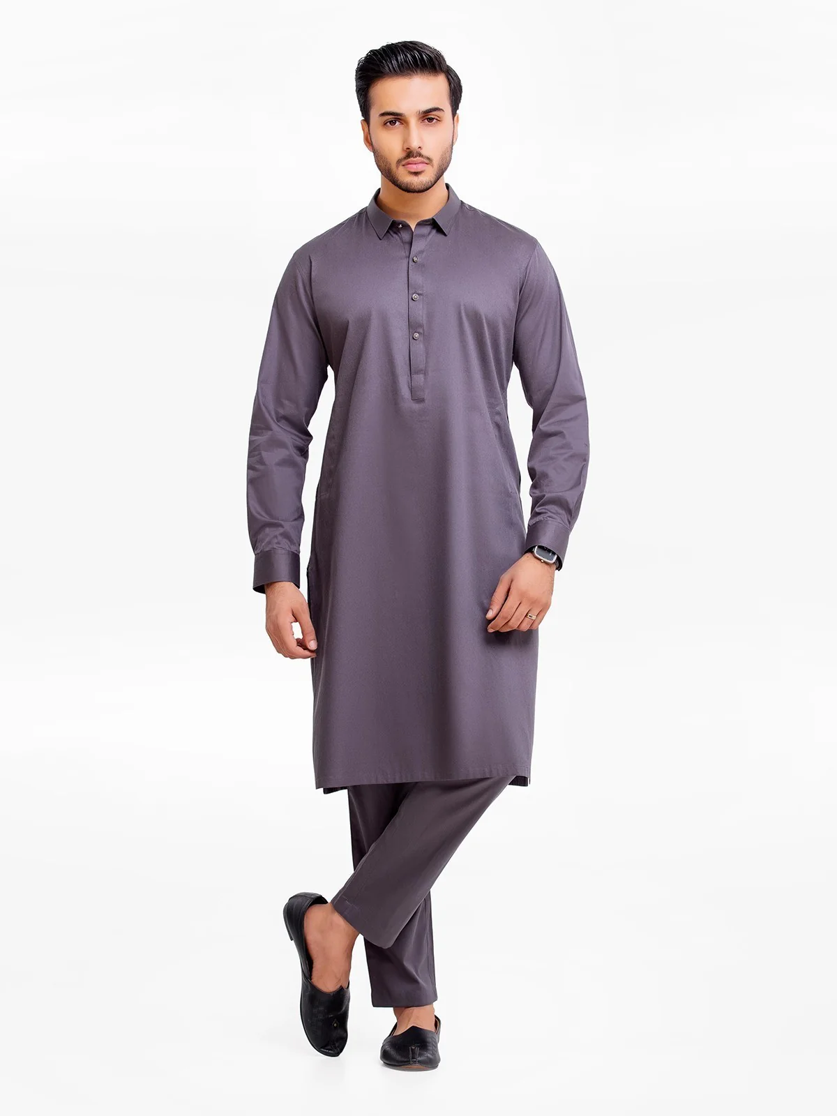 Men's Dark Grey Kurta Pajama- EMTSWP23-99363