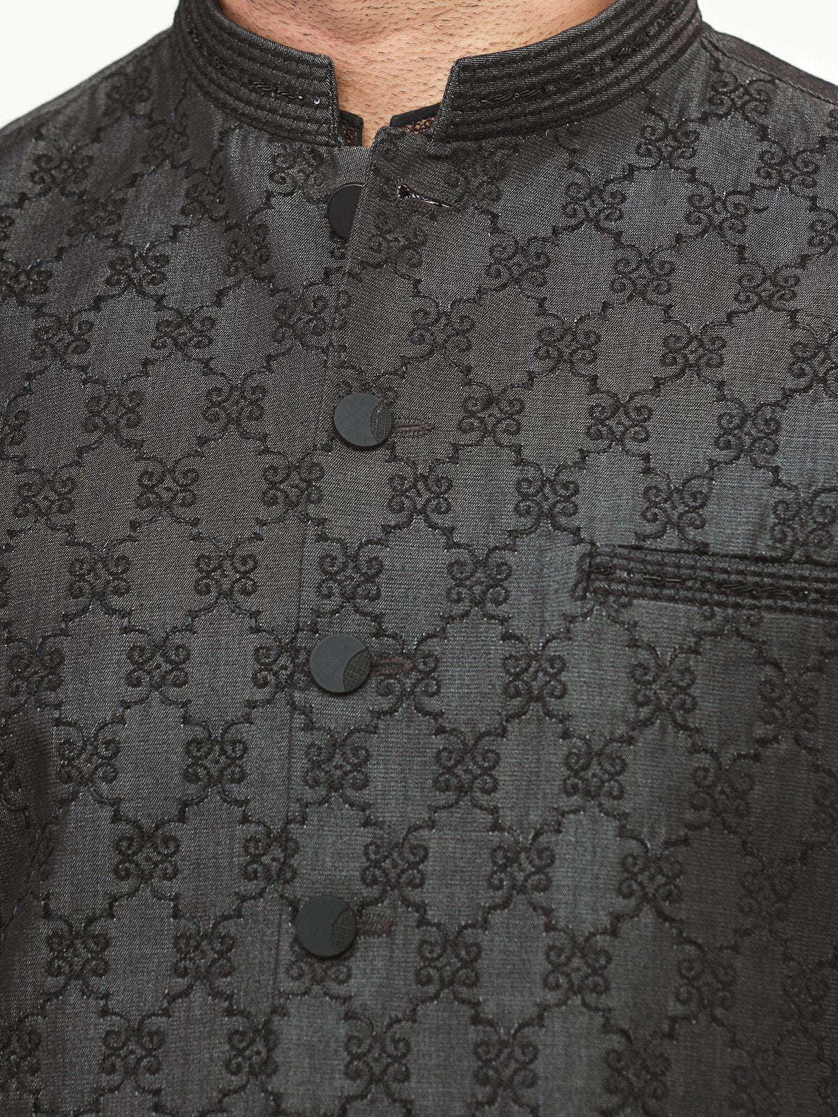 Men's Dark Grey Waist Coat Ceremonial - EMTWCC22-119 - Image 4