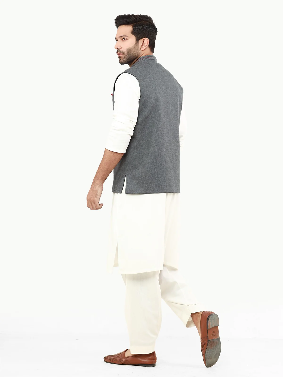 Men's Dark Grey Waist Coat - EMTWC22-35812 - Image 5