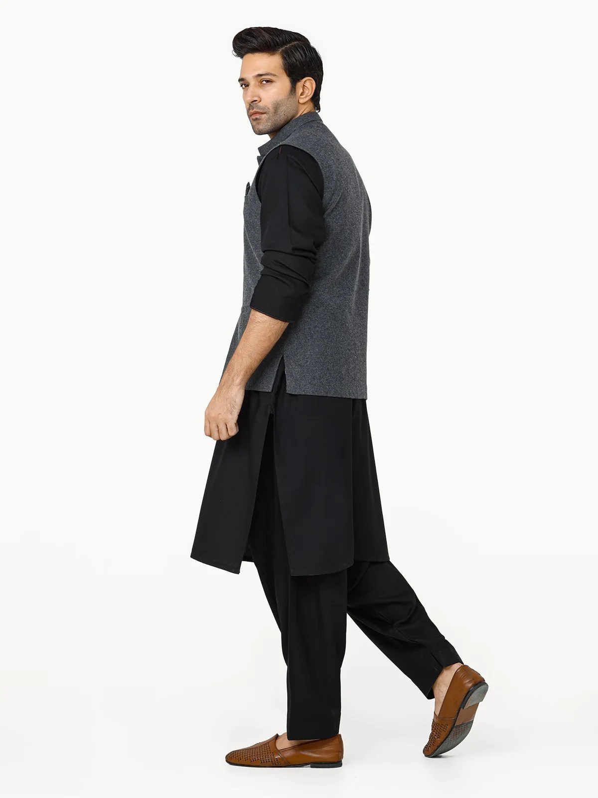 Men's Dark Grey Waist Coat - EMTWC22-35820 - Image 2