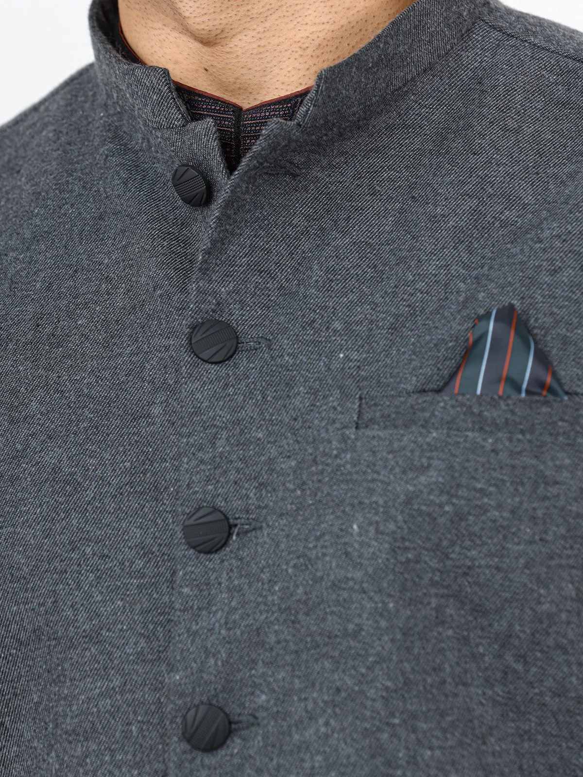 Men's Dark Grey Waist Coat - EMTWC22-35820 - Image 3