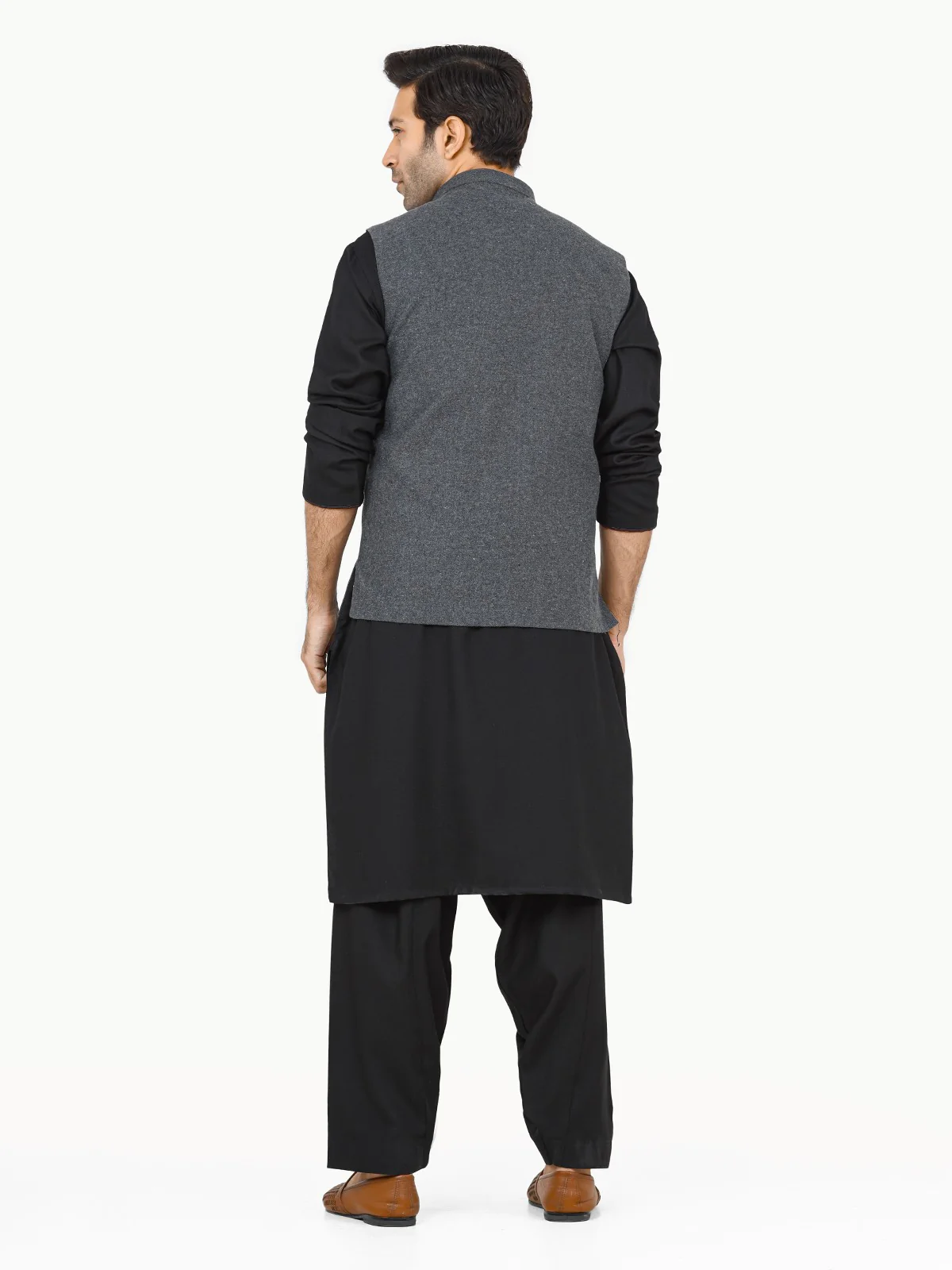 Men's Dark Grey Waist Coat - EMTWC22-35820 - Image 5
