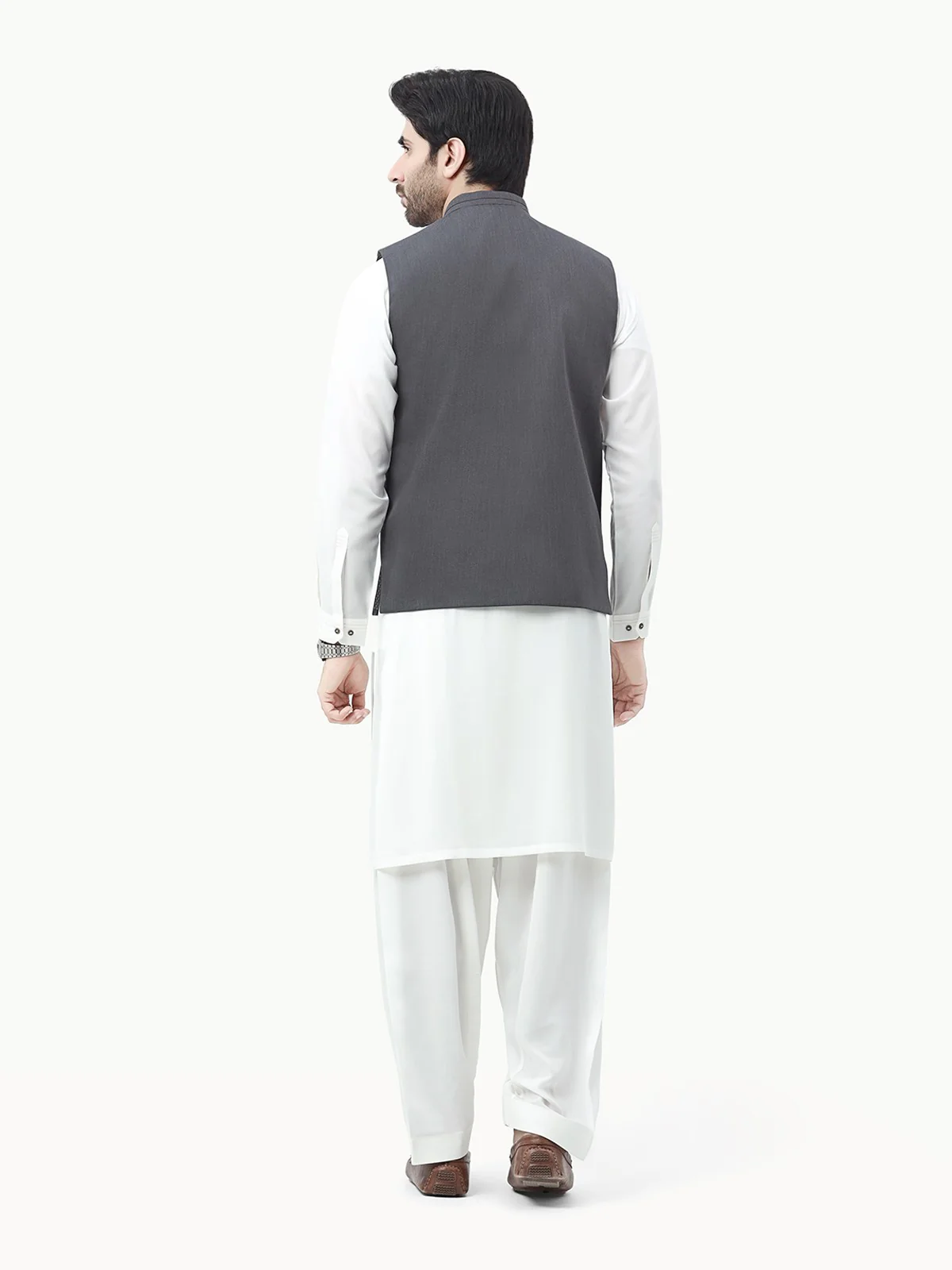 Men's Dark Grey Waist Coat - EMTWC23-35849 - Image 4