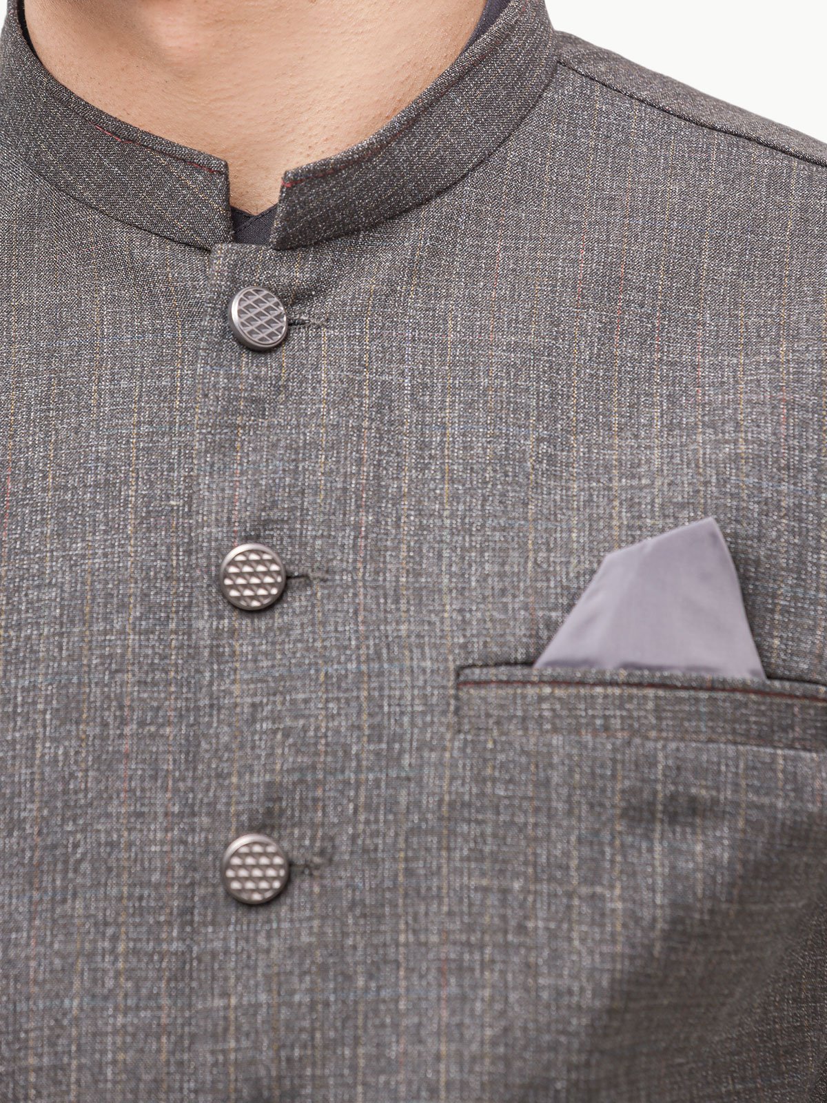 Men's Dark Grey Waist Coat - EMTWC23-35861 - Image 4