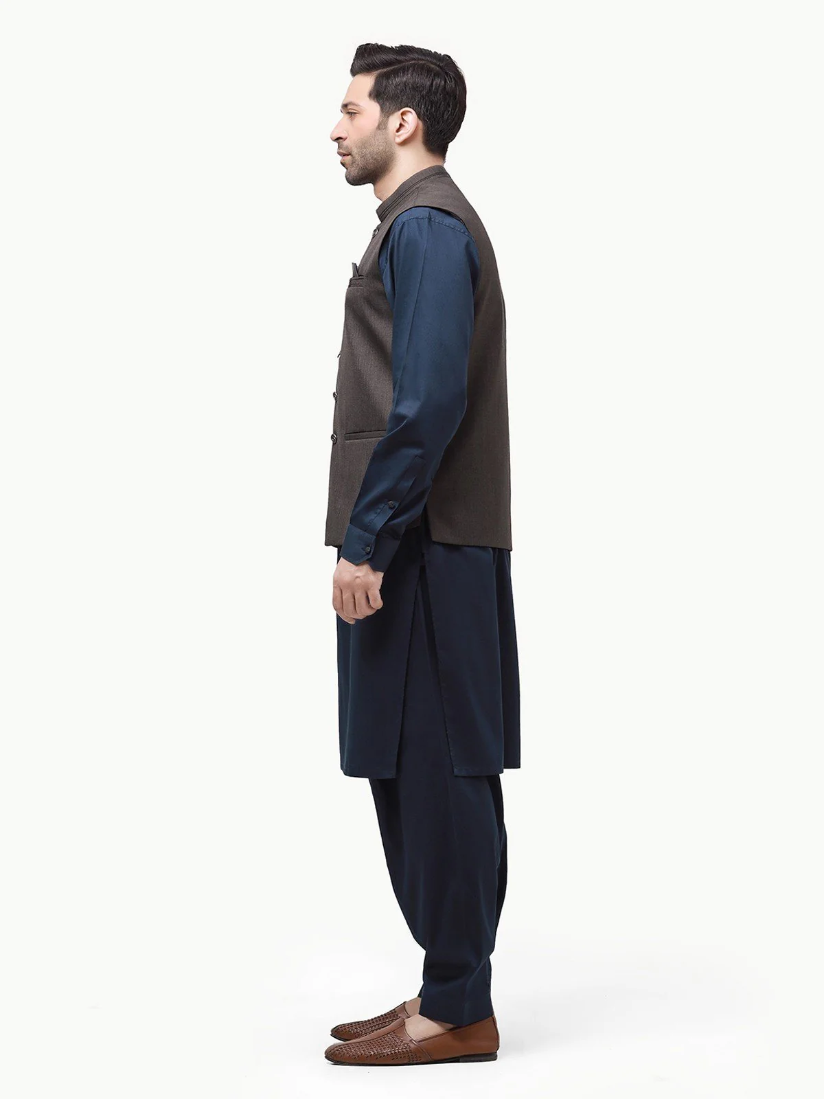 Men's Dark Grey Waist Coat - EMTWC23-35870 - Image 3