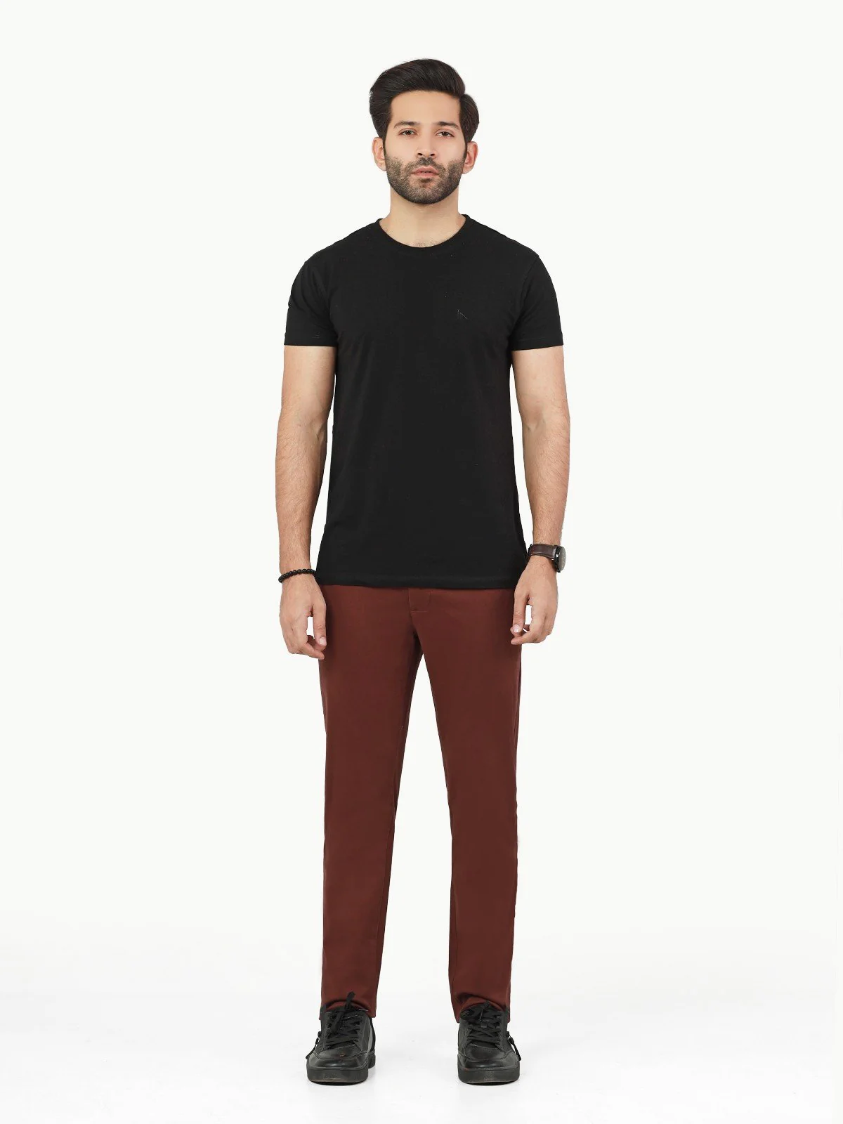 Men's Dark Maroon Chino Pant - EMBCP22-015 - Image 2