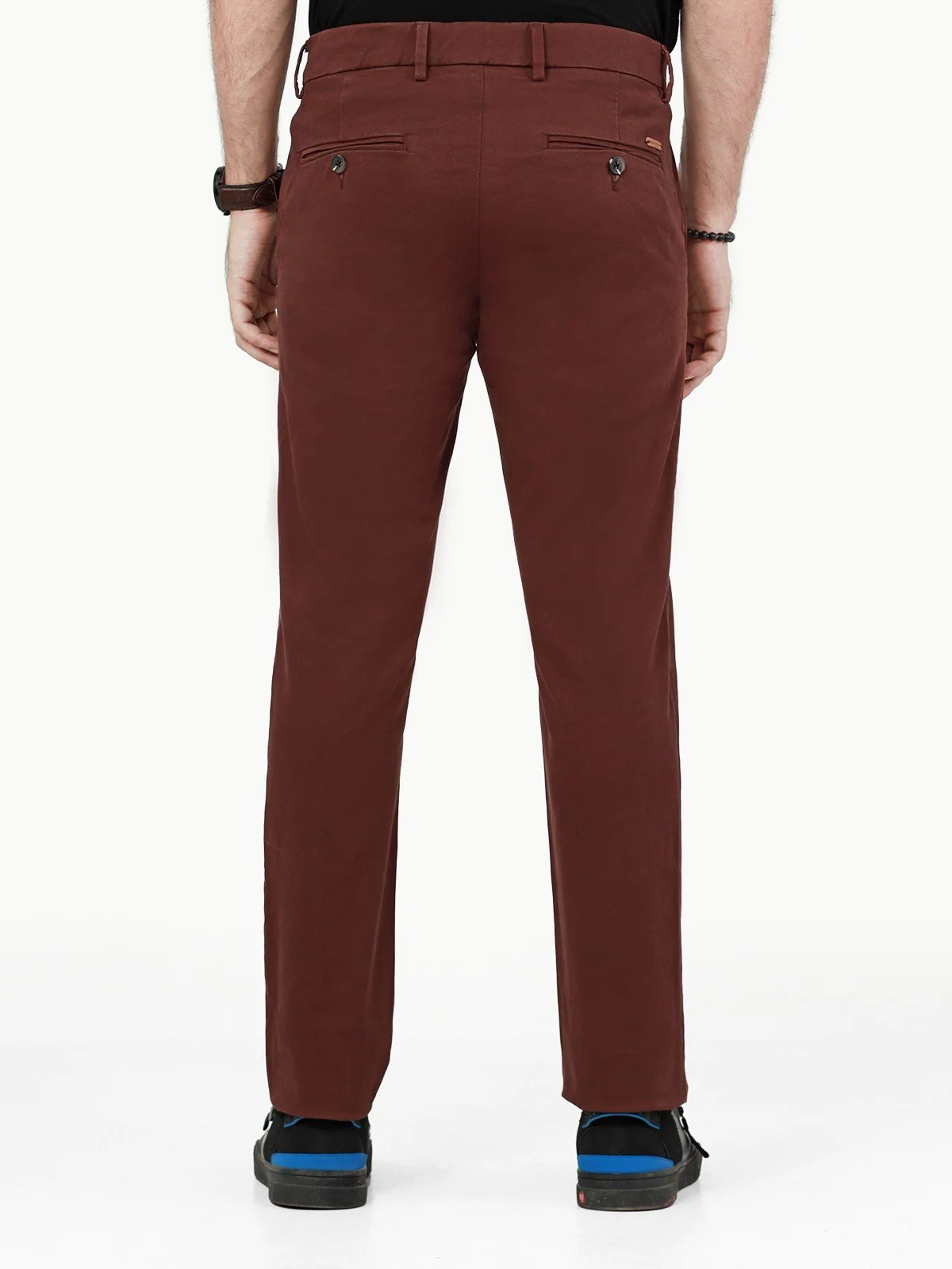 Men's Dark Maroon Chino Pant - EMBCP22-015 - Image 4