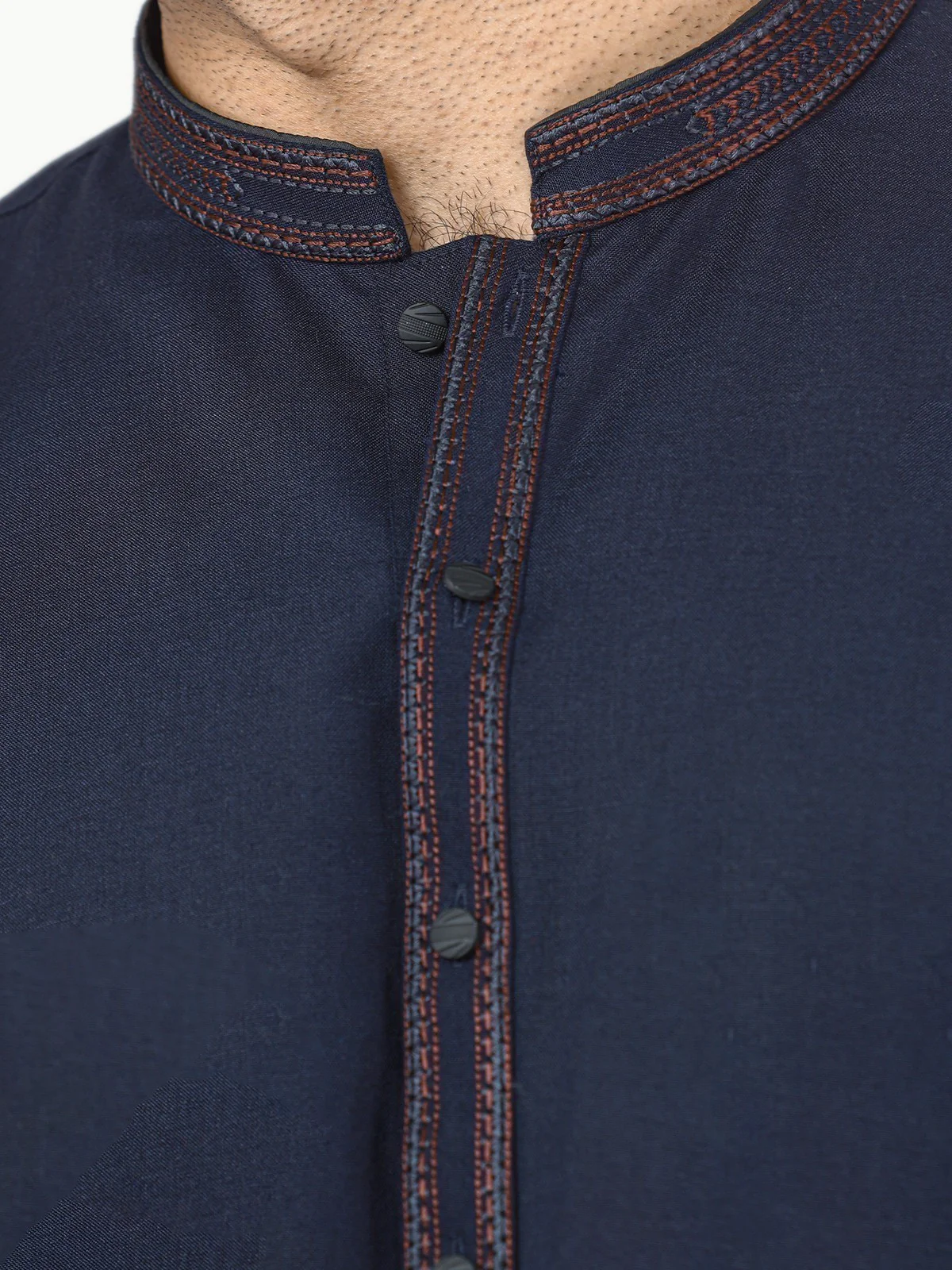 Men's Dark Navy Shalwar Kameez - EMTKS22S-40975 - Image 3