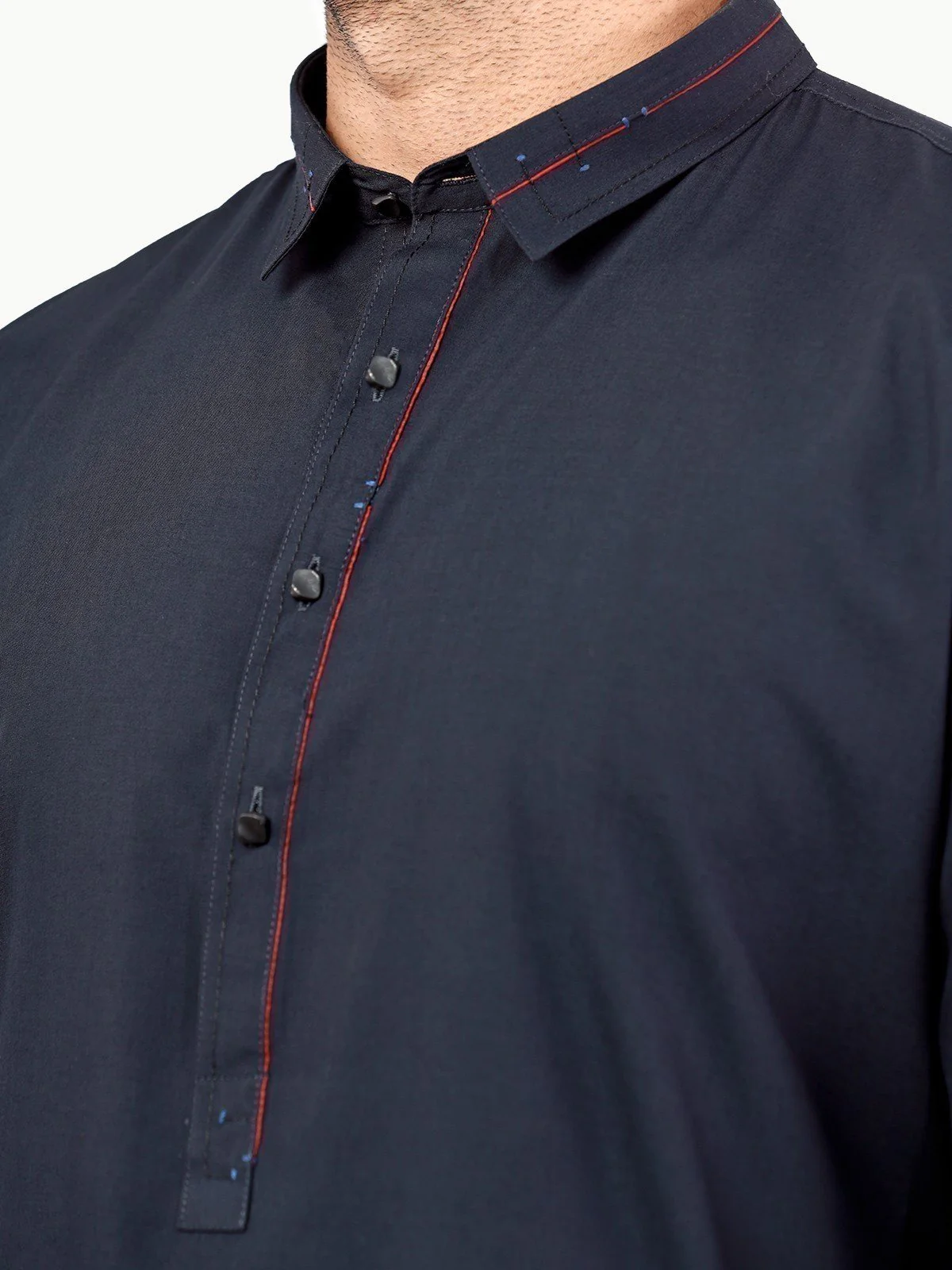 Men's Dark Navy Shalwar Kameez - EMTSW22S-99231 - Image 4