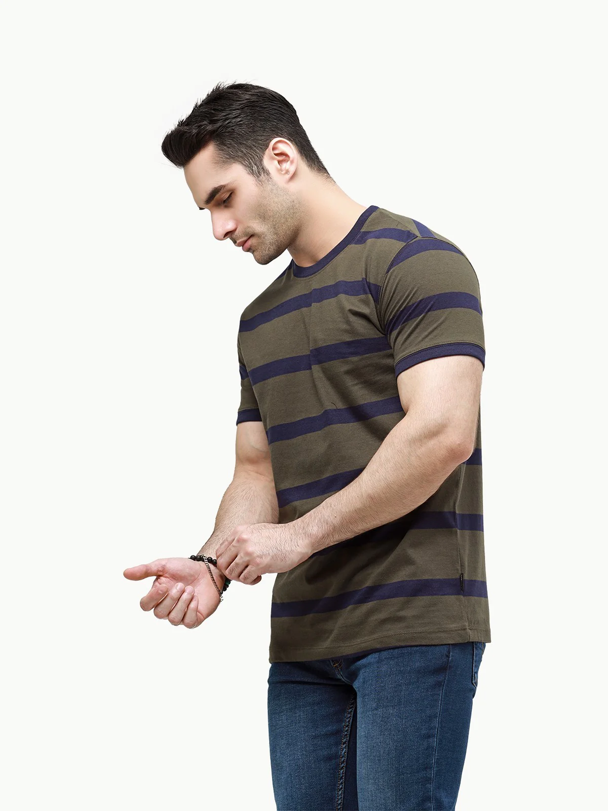Men's Dark Olive Graphic Tee - EMTGT23-003 - Image 2