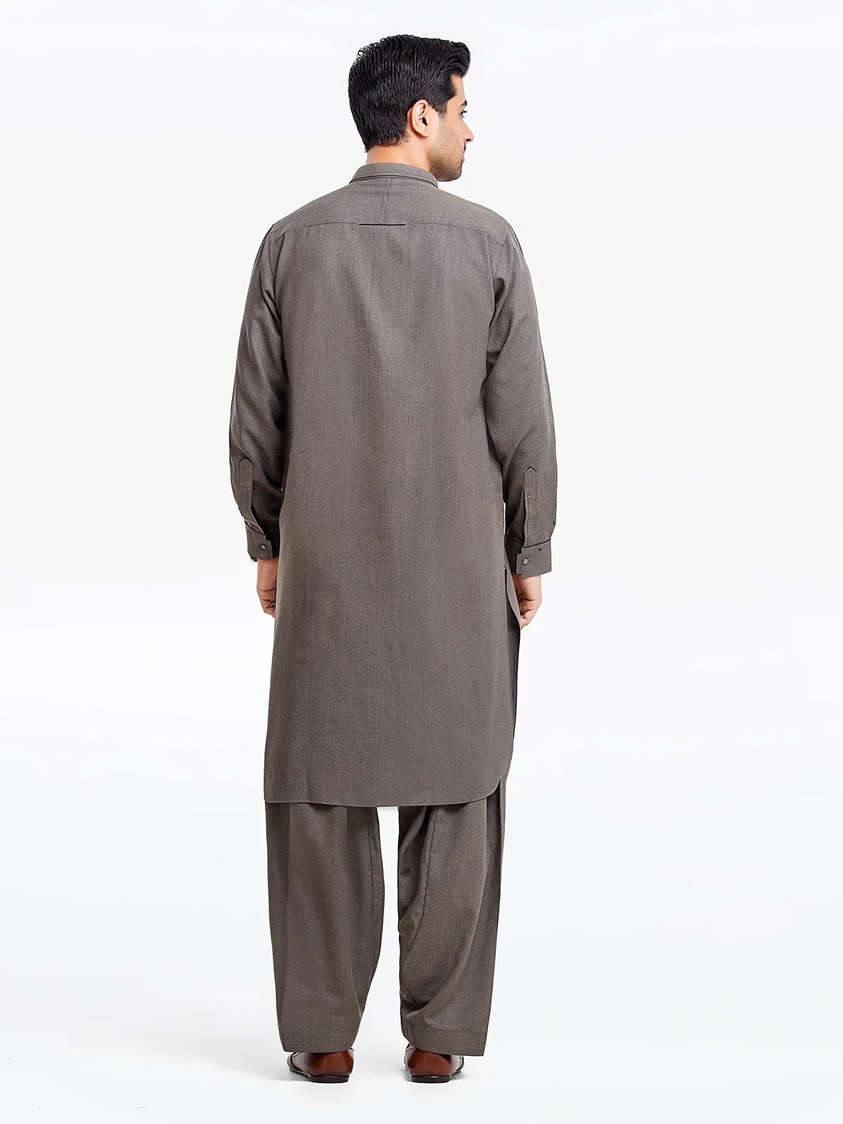 Men's Dark Olive Shalwar Kameez - EMTKS23-41055 - Image 5