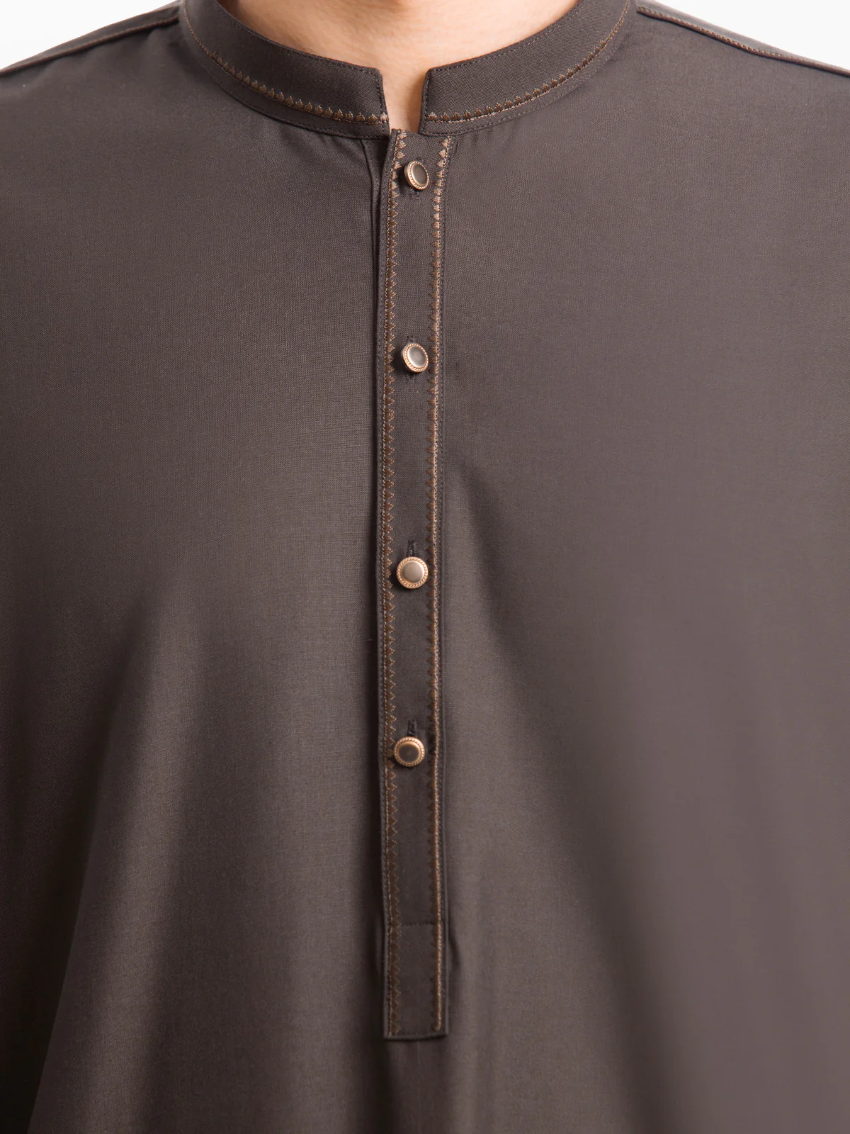 Men's Dark Olive Shalwar Kameez - EMTKS23-41057 - Image 4