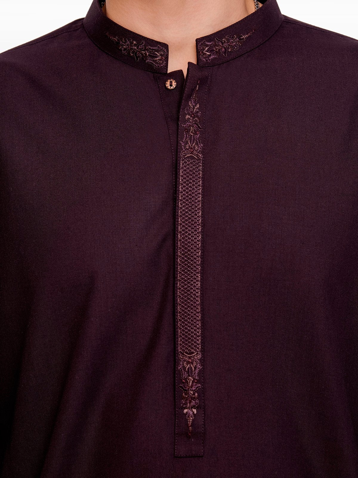 Men's Dark Plum Kurta Pajama - EMTSW23-99390 - Image 5