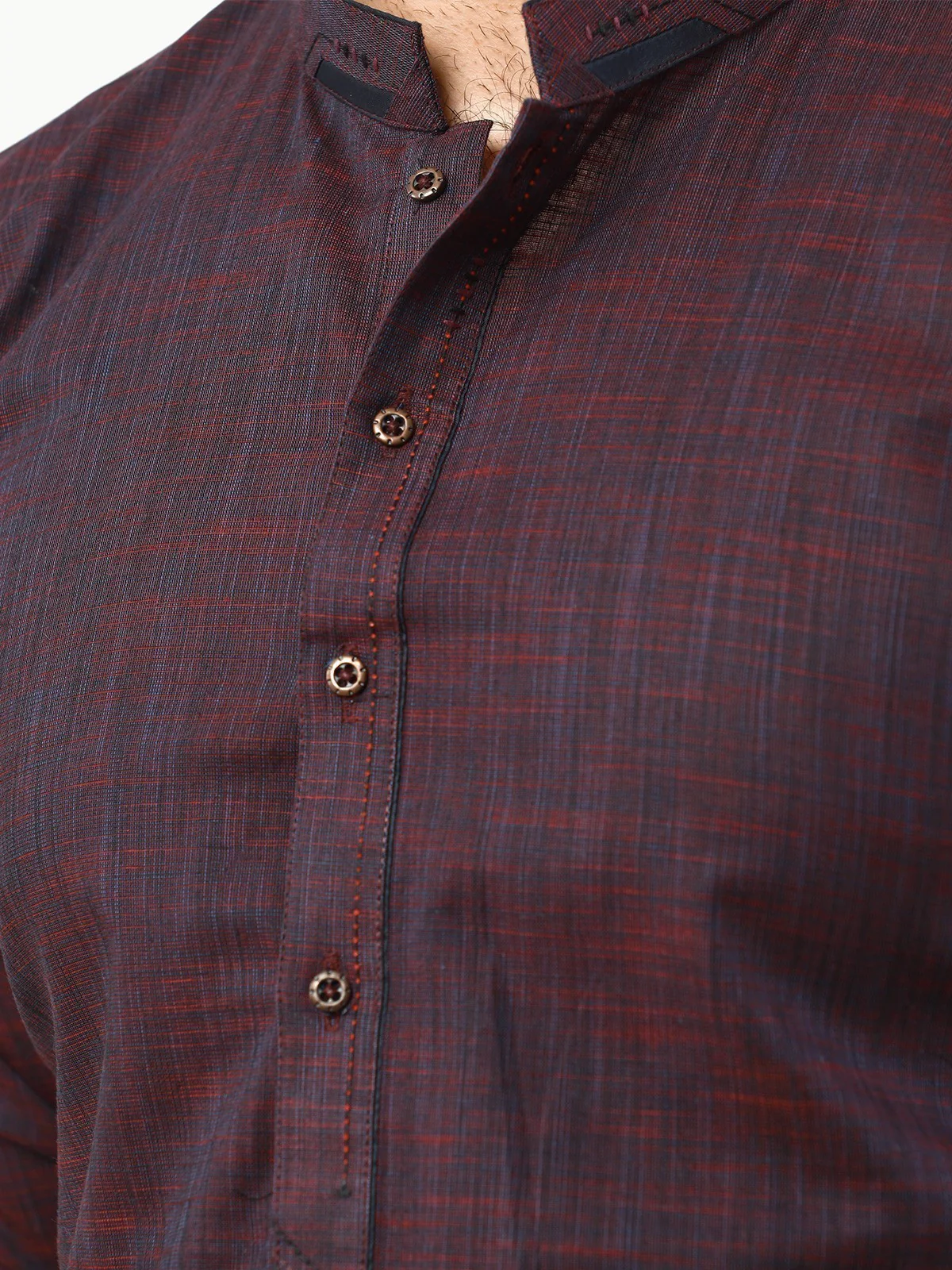 Men's Dark Purple Kurta - EMTK22-99244 - Image 4