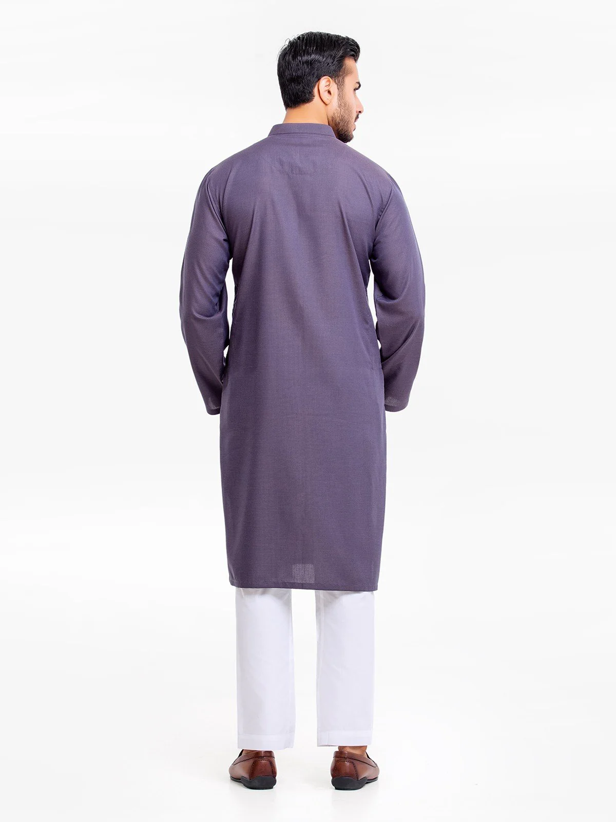 Men's Dark Purple Kurta - EMTK23-99361 - Image 5