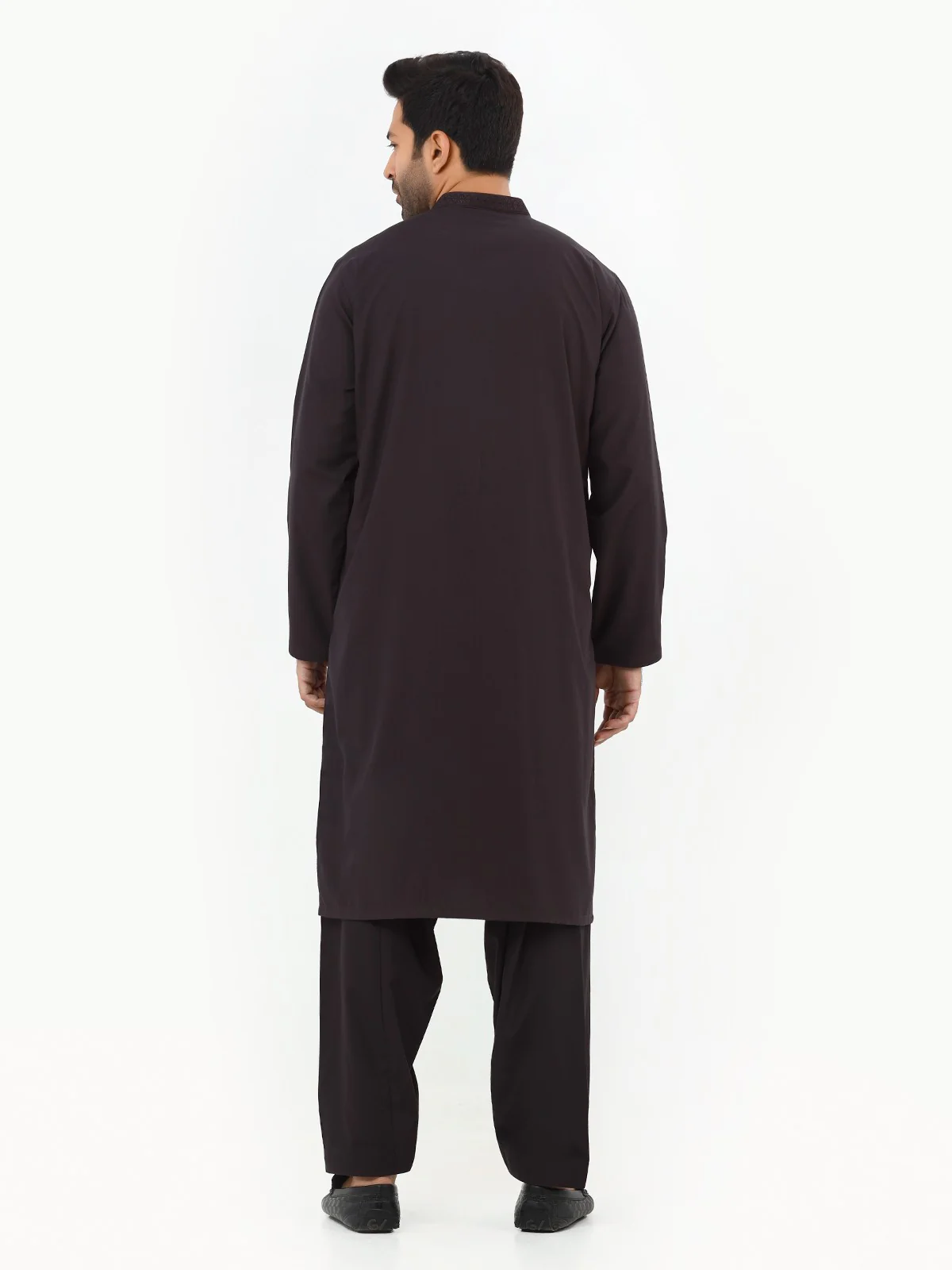 Men's Dark Purple Shalwar Kameez - EMTKS22S-40962 - Image 5