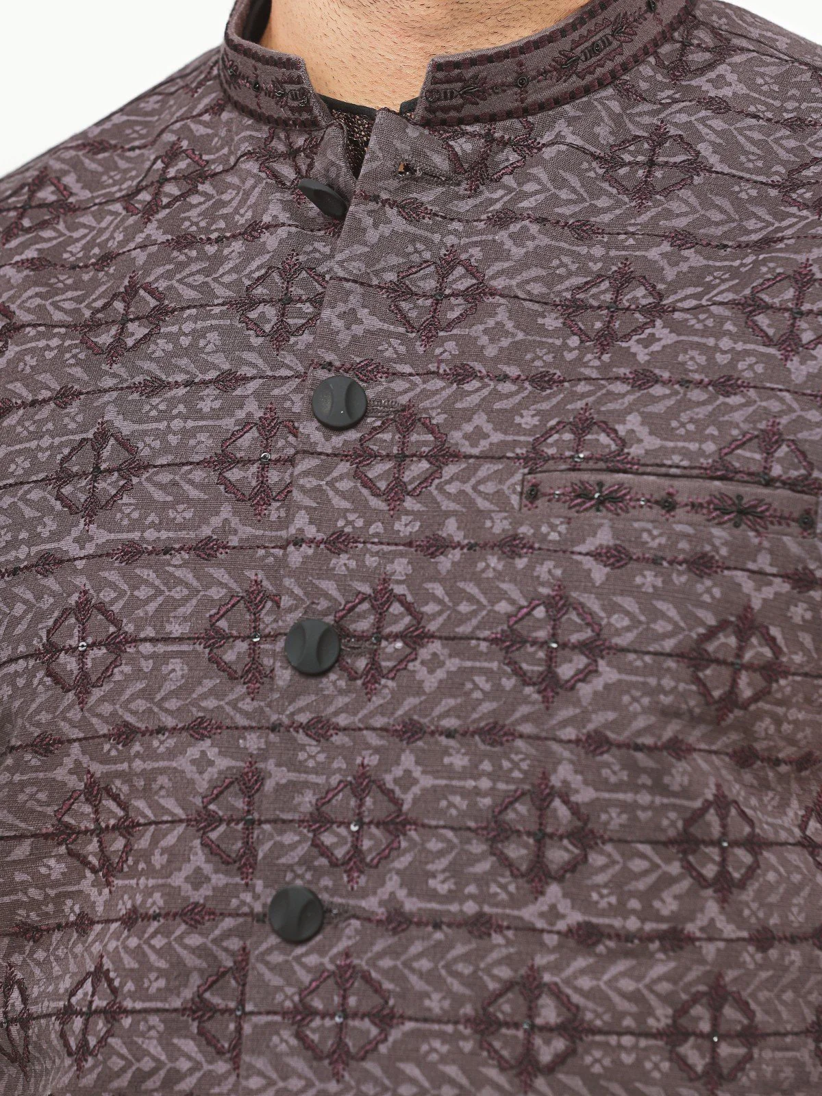 Men's Dark Purple Waist Coat Ceremonial - EMTWCC22-120 - Image 4