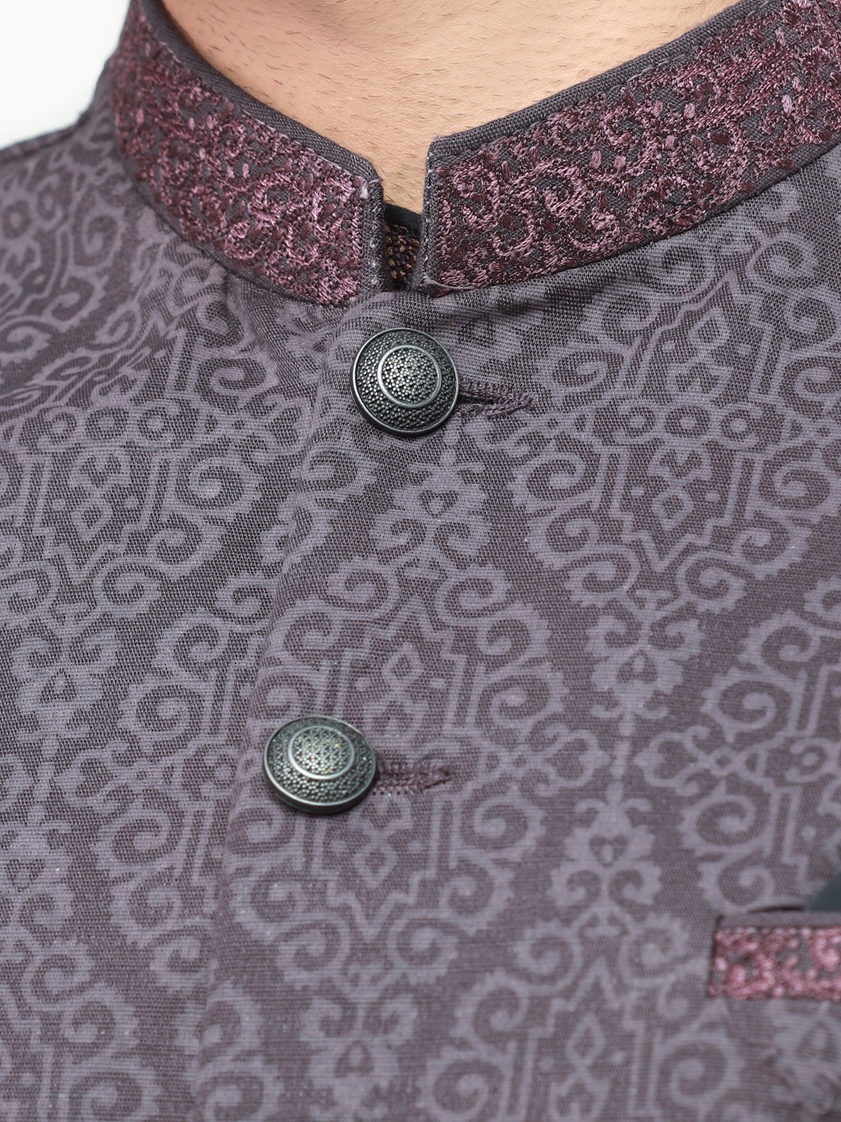 Men's Dark Purple Waist Coat - EMTWC22-35789 - Image 4