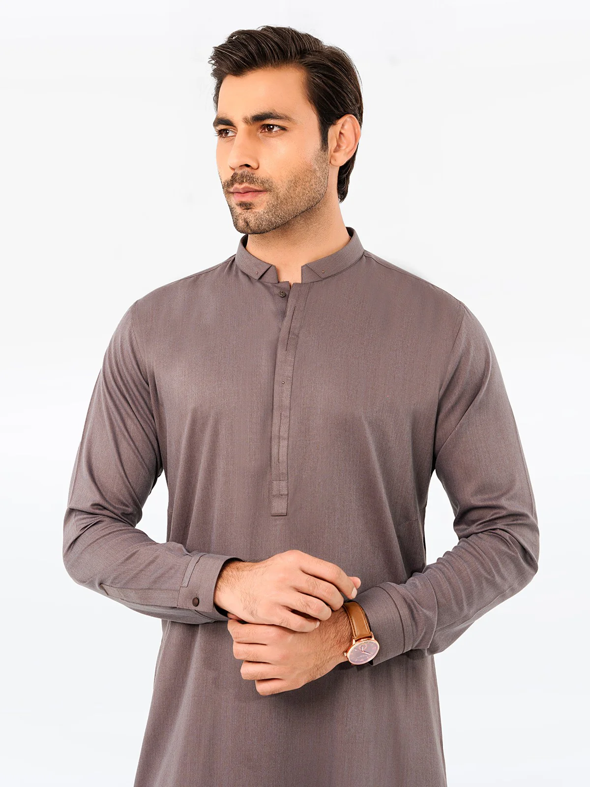 Men's Deep Mauve Shalwar Kameez - EMTKS23-41066 - Image 3