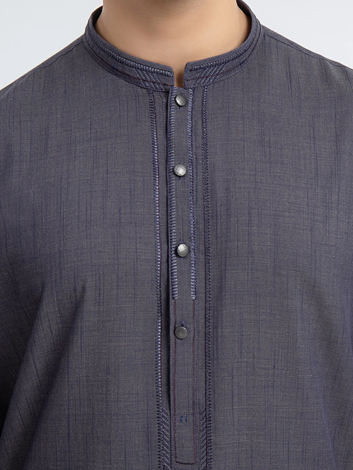 Men's Deep Purple Shalwar Kameez - EMTKS23-41005 - Image 5