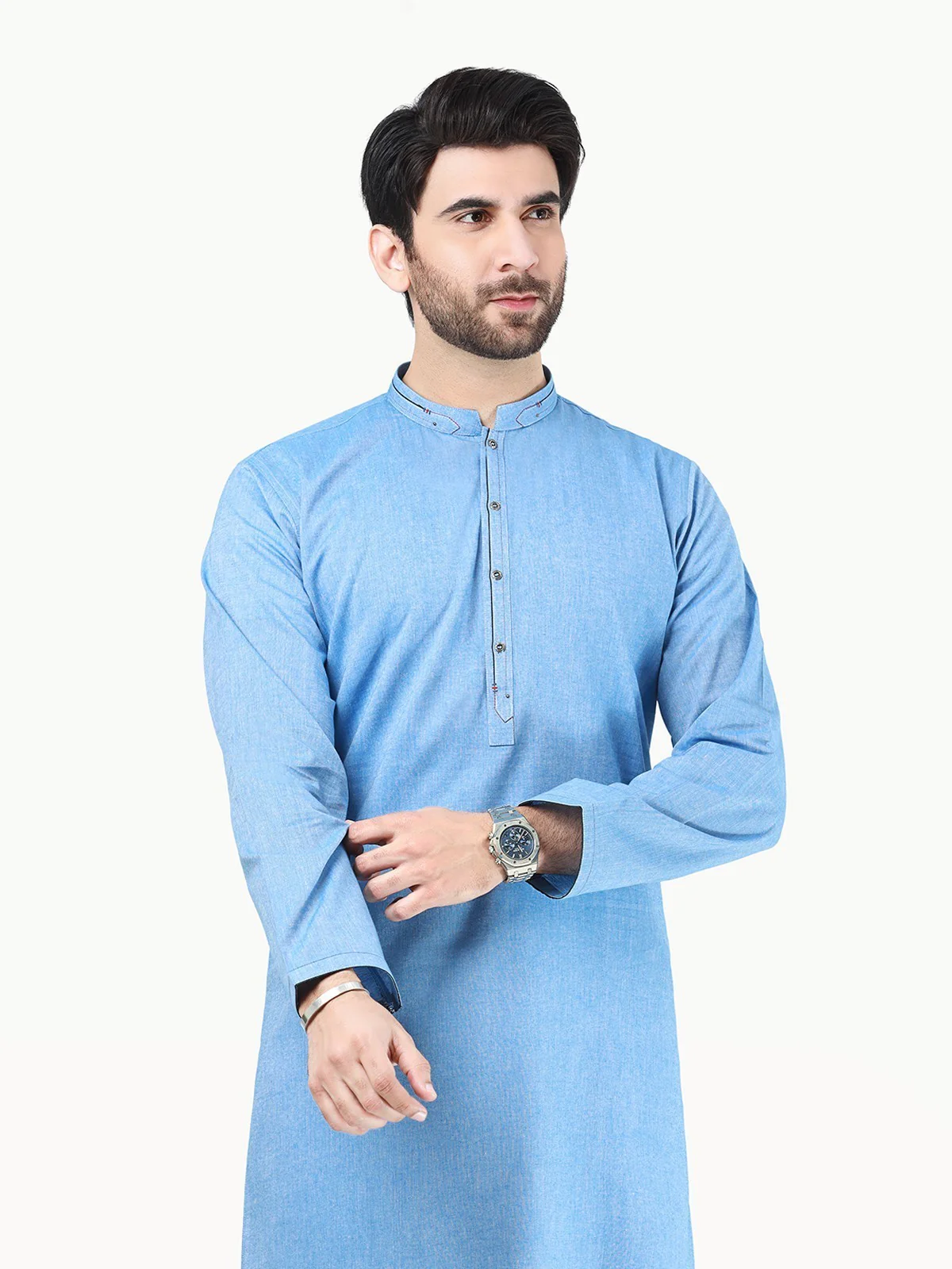 Men's Dirty Blue Kurta - EMTK22-99280 - Image 2