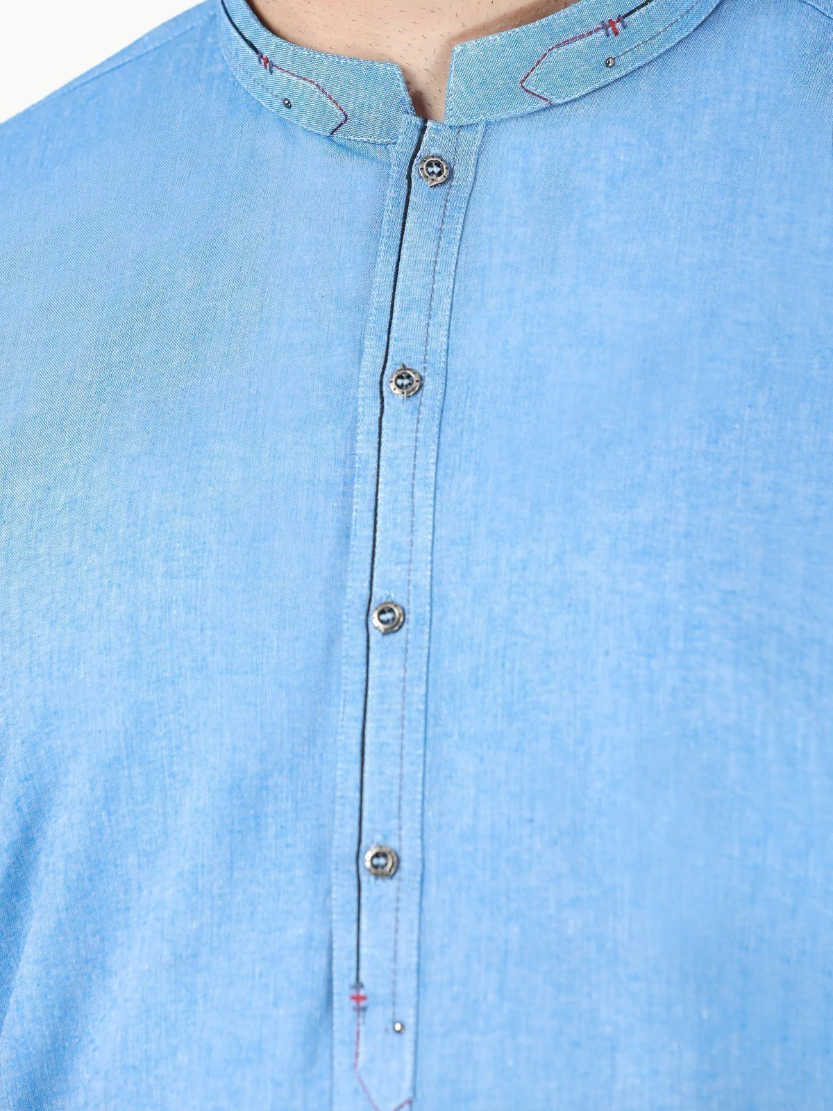 Men's Dirty Blue Kurta - EMTK22-99280 - Image 4