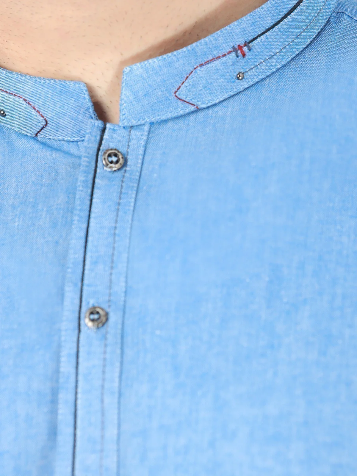 Men's Dirty Blue Kurta - EMTK22-99280 - Image 5