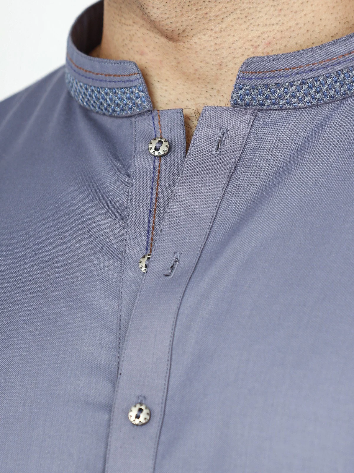 Men's Dirty Blue Shalwar Kameez - EMTKS22S-40960 - Image 3