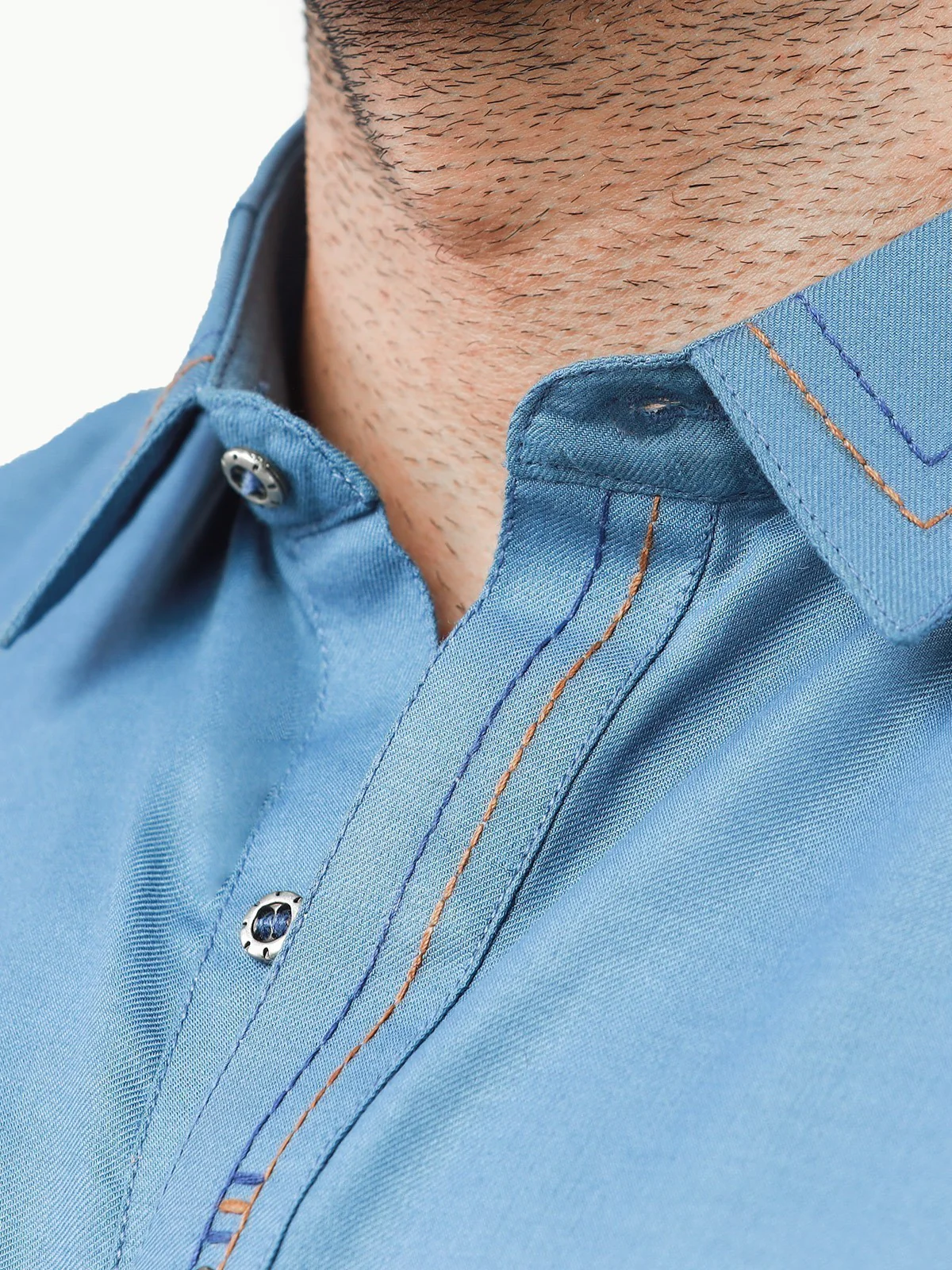 Men's Dirty Blue Shalwar Kameez - EMTSW22S-99218 - Image 5