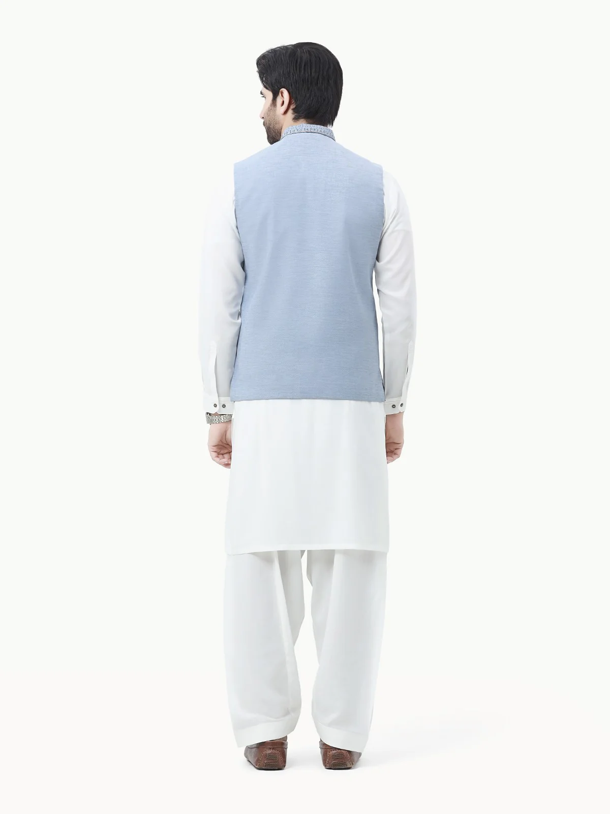 Men's Dirty Blue Waist Coat Ceremonial - EMTWCC22-143 - Image 4