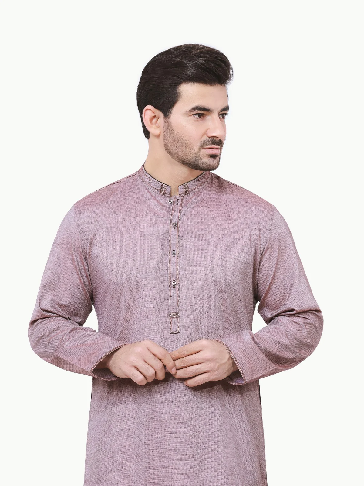 Men's Dusty Pink Kurta - EMTK22S-99141 - Image 2