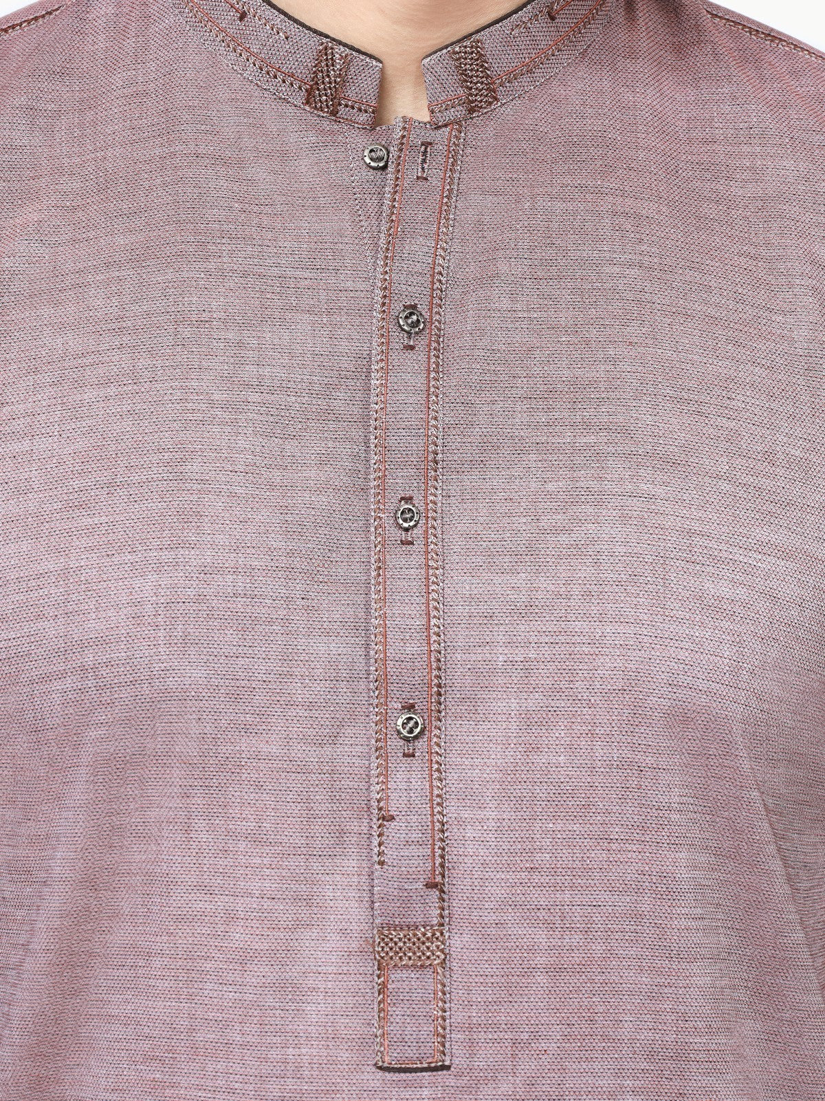 Men's Dusty Pink Kurta - EMTK22S-99141 - Image 5