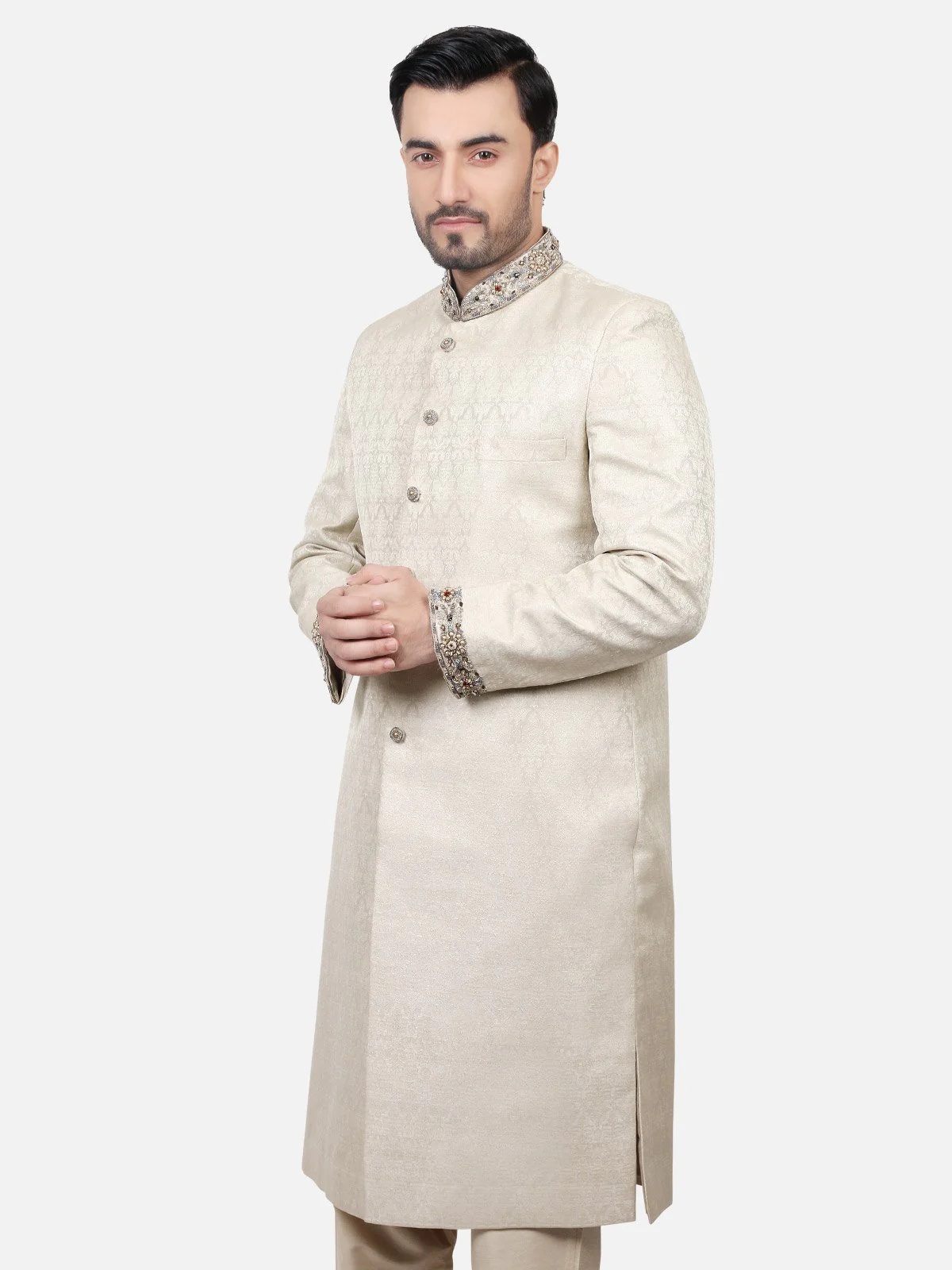 Men's Fawn Sherwani - EMTS17-7133 - Image 2