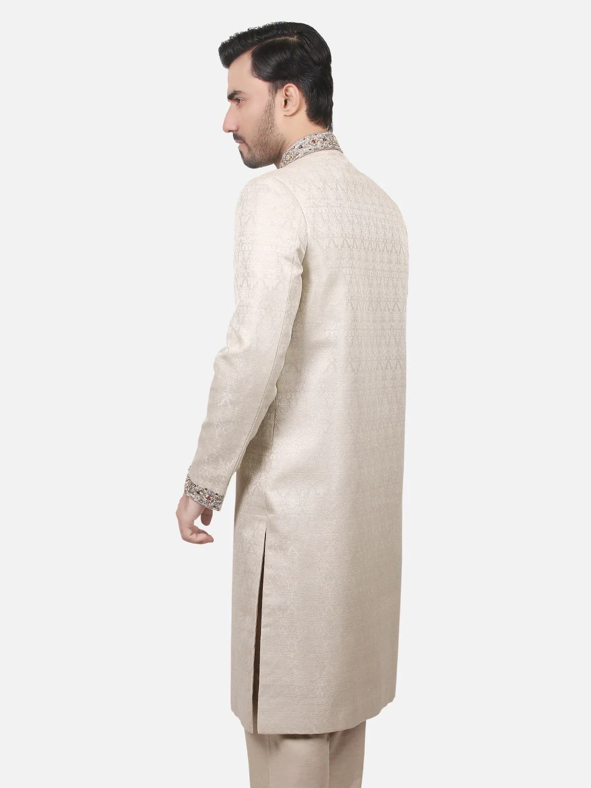 Men's Fawn Sherwani - EMTS17-7133 - Image 3