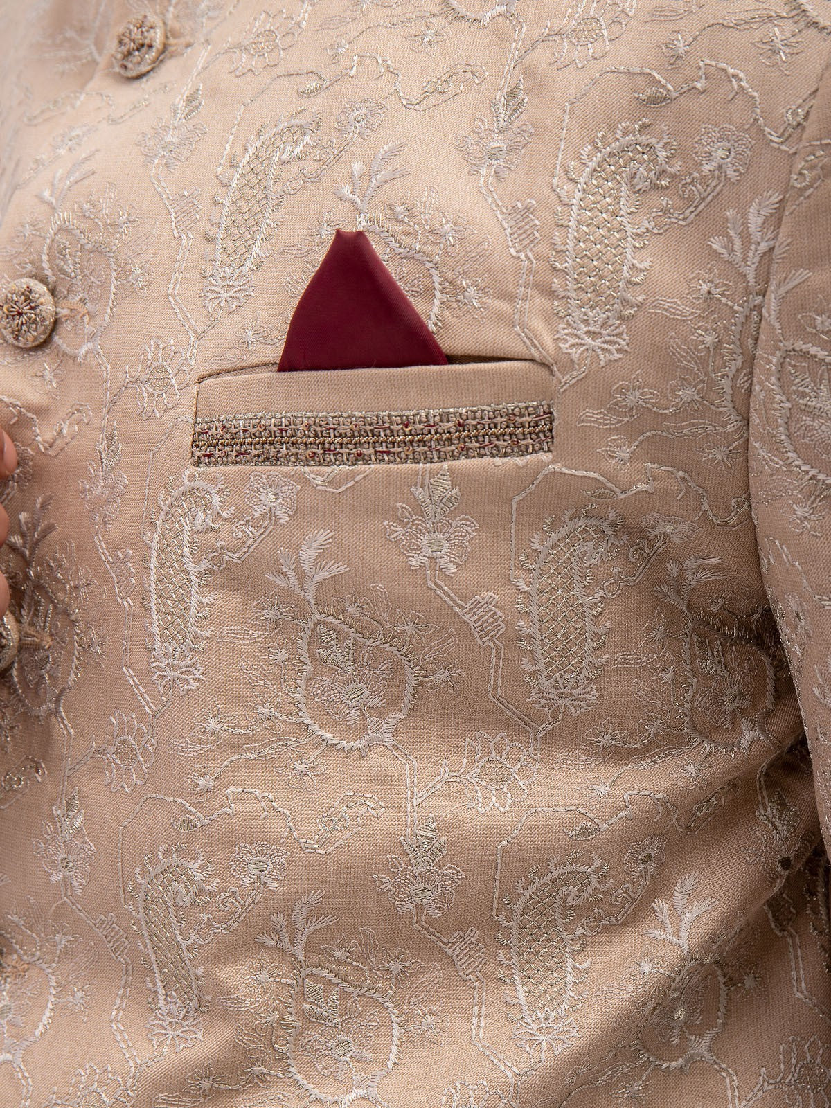 Men's Fawn Sherwani - EMTS22-7212 - Image 3