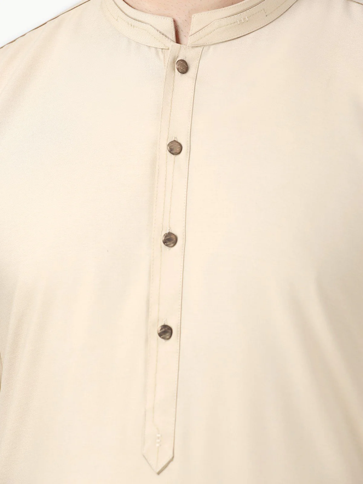 Men's Fawn Shalwar Kameez - EMTSW22-99287 - Image 4