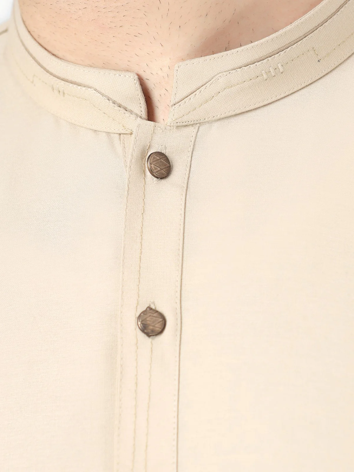 Men's Fawn Shalwar Kameez - EMTSW22-99287 - Image 5
