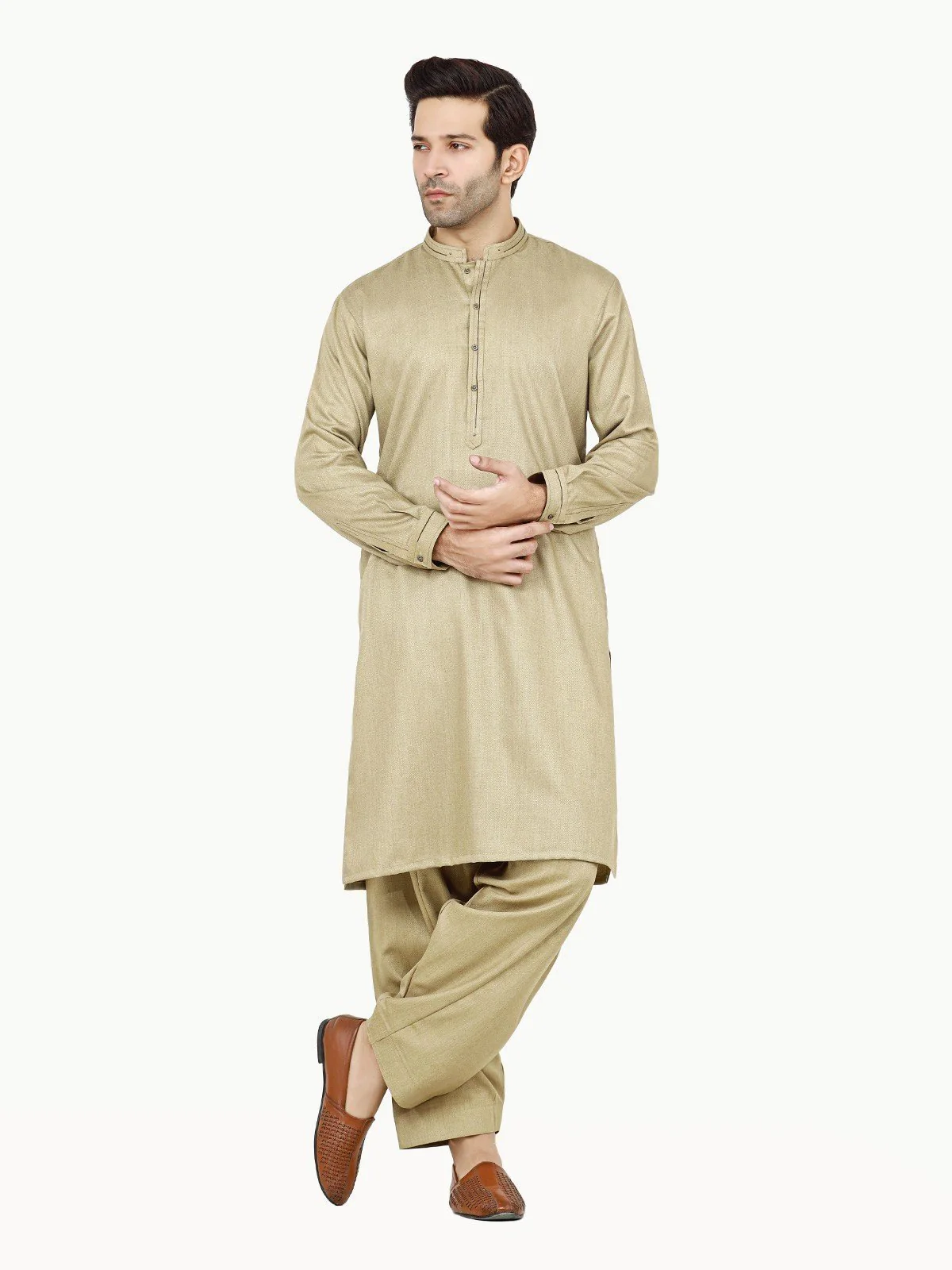 Men's Fawn Shalwar Kameez - EMTSW22S-99253